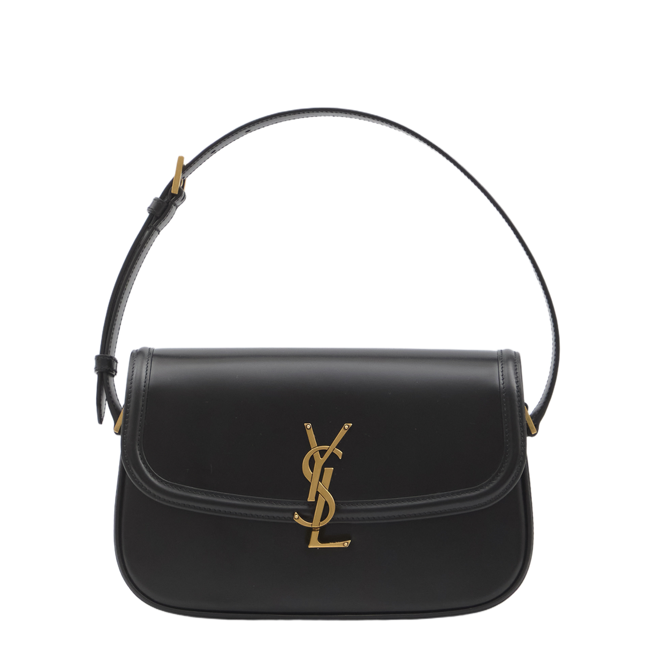 Solferino Medium Leather Shoulder Bag - Black