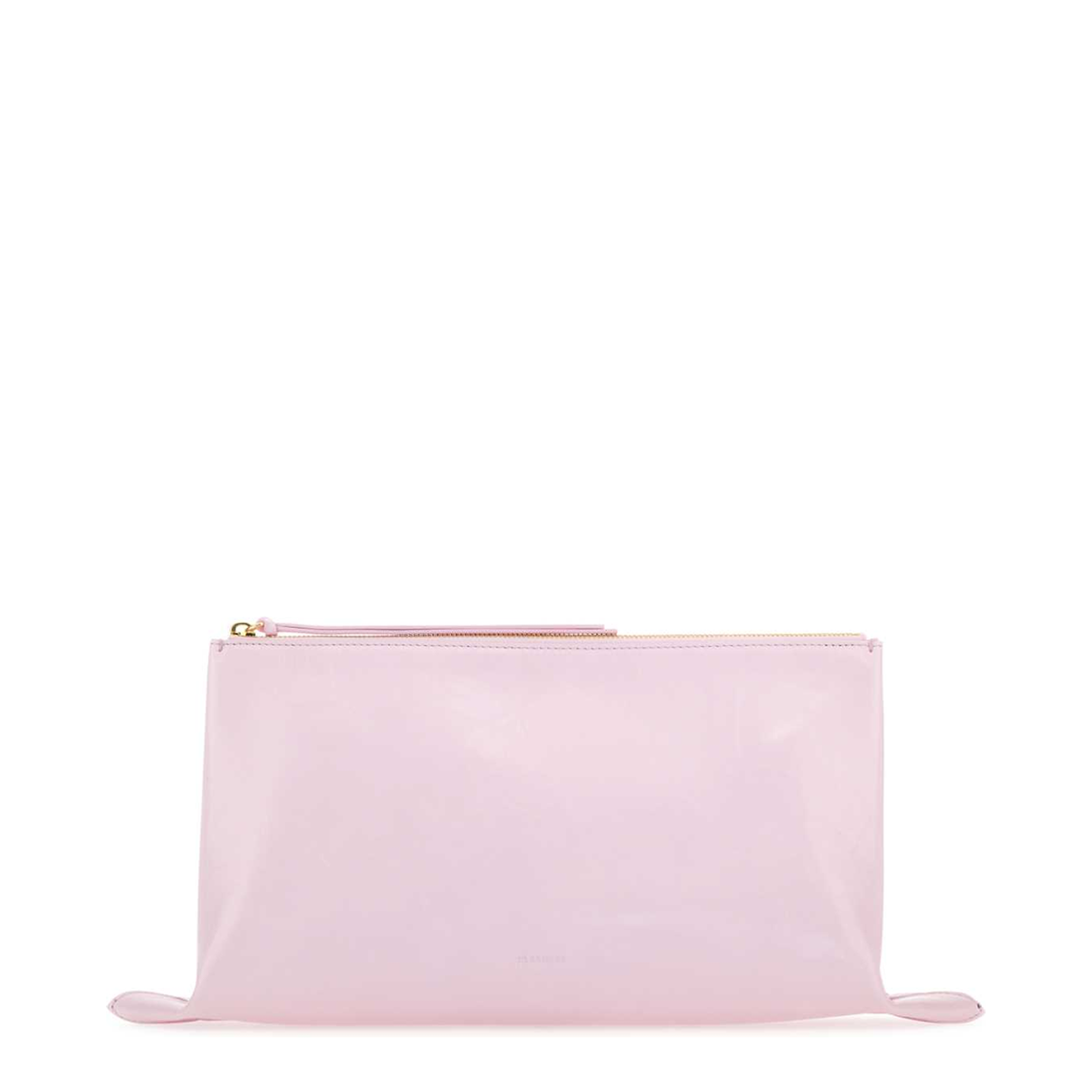 Pastel Pink Leather Medium Clutch