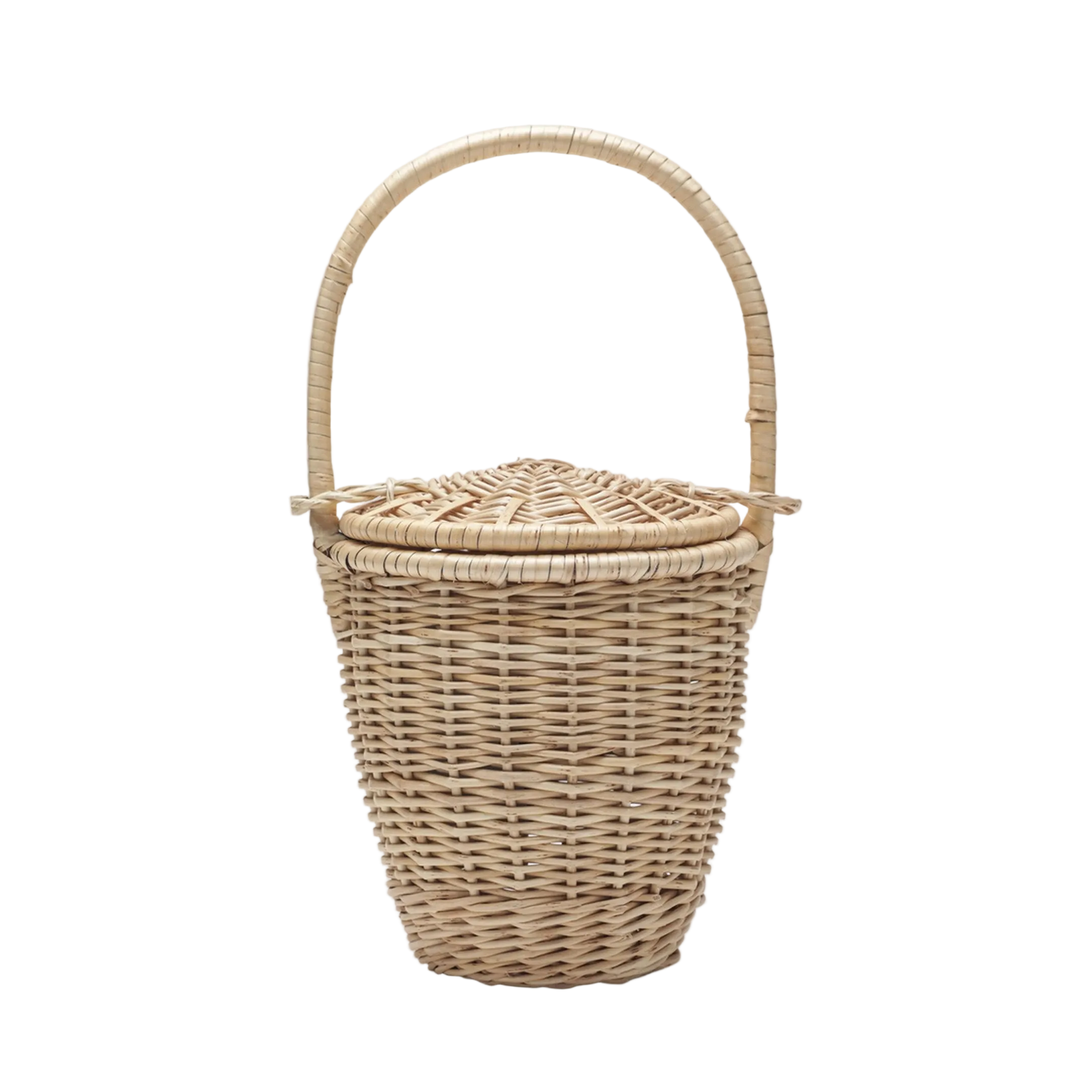 Beige Wicker Bucket