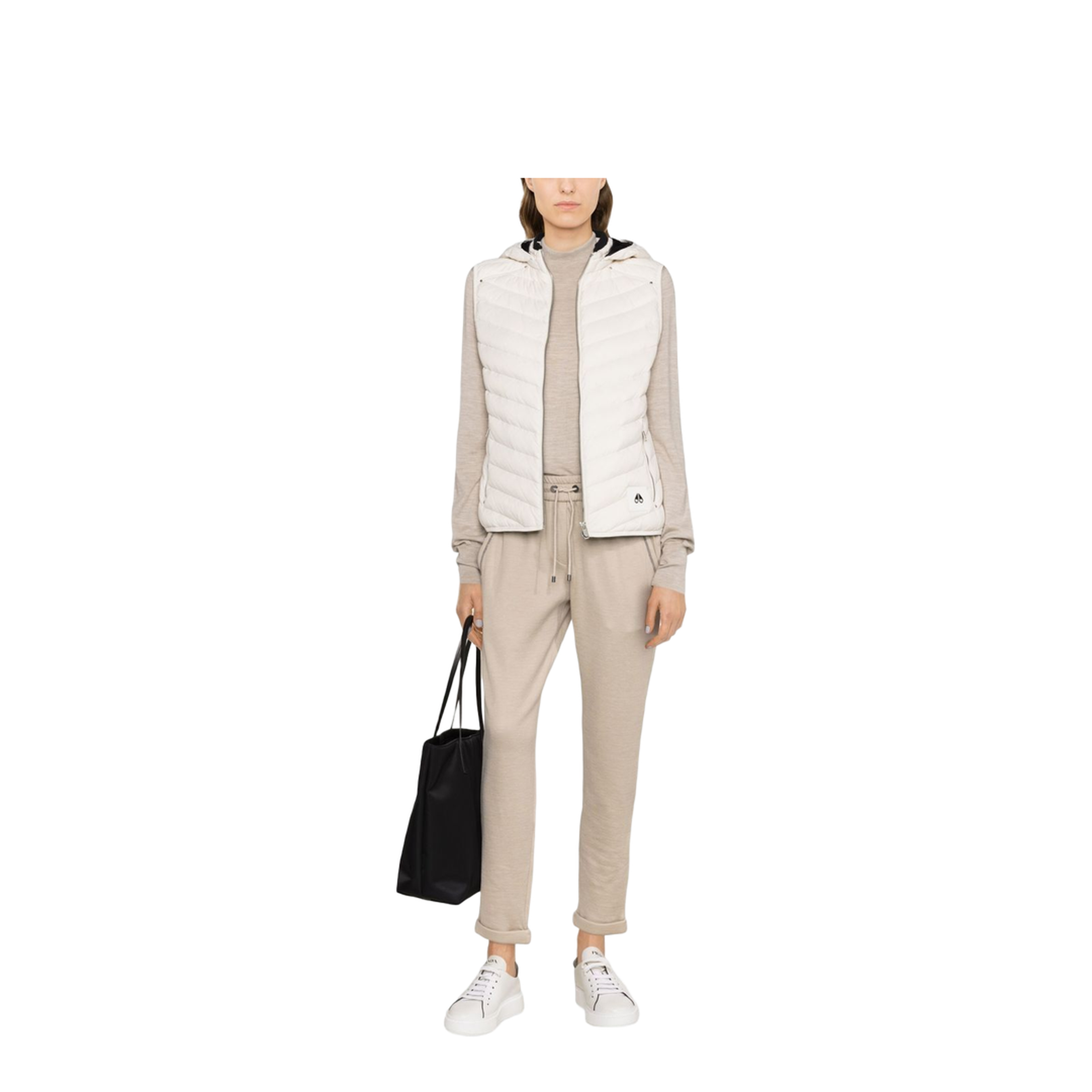 Cotton and Silk Blend Drawstring Pants - Beige