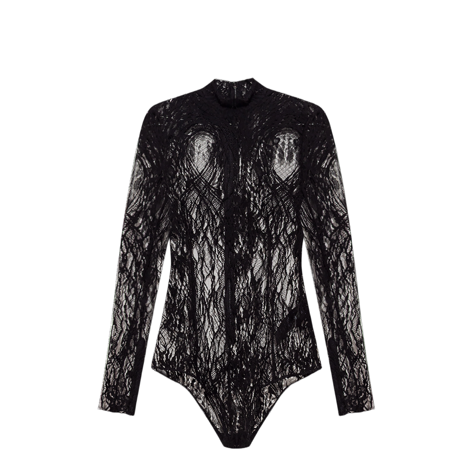 Long-sleeved lace body black