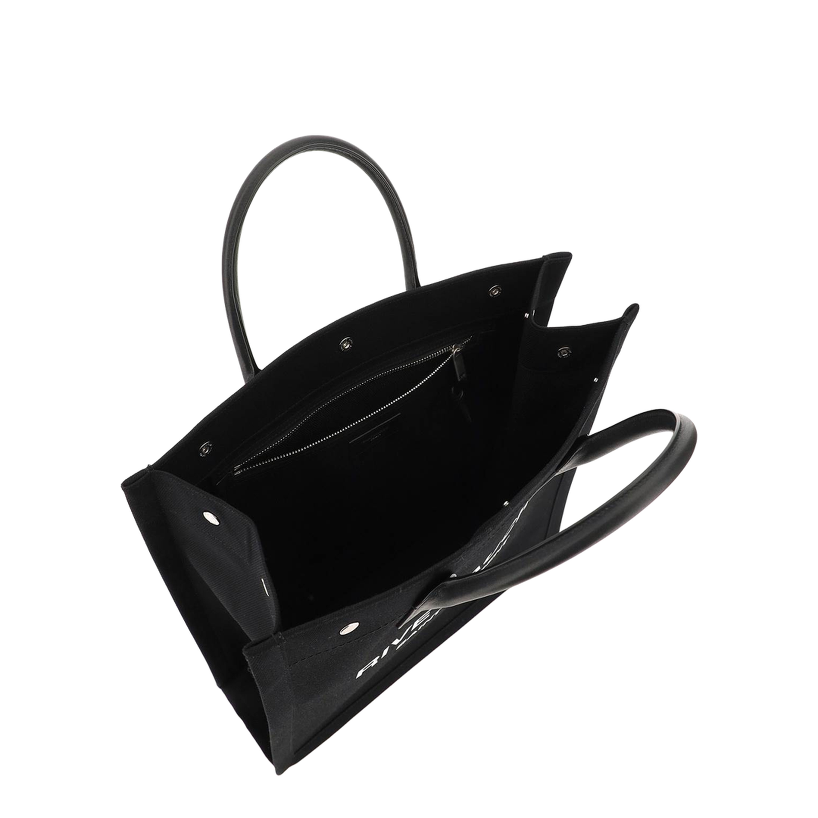 Rive Gauche Small Canvas Tote Bags - Black