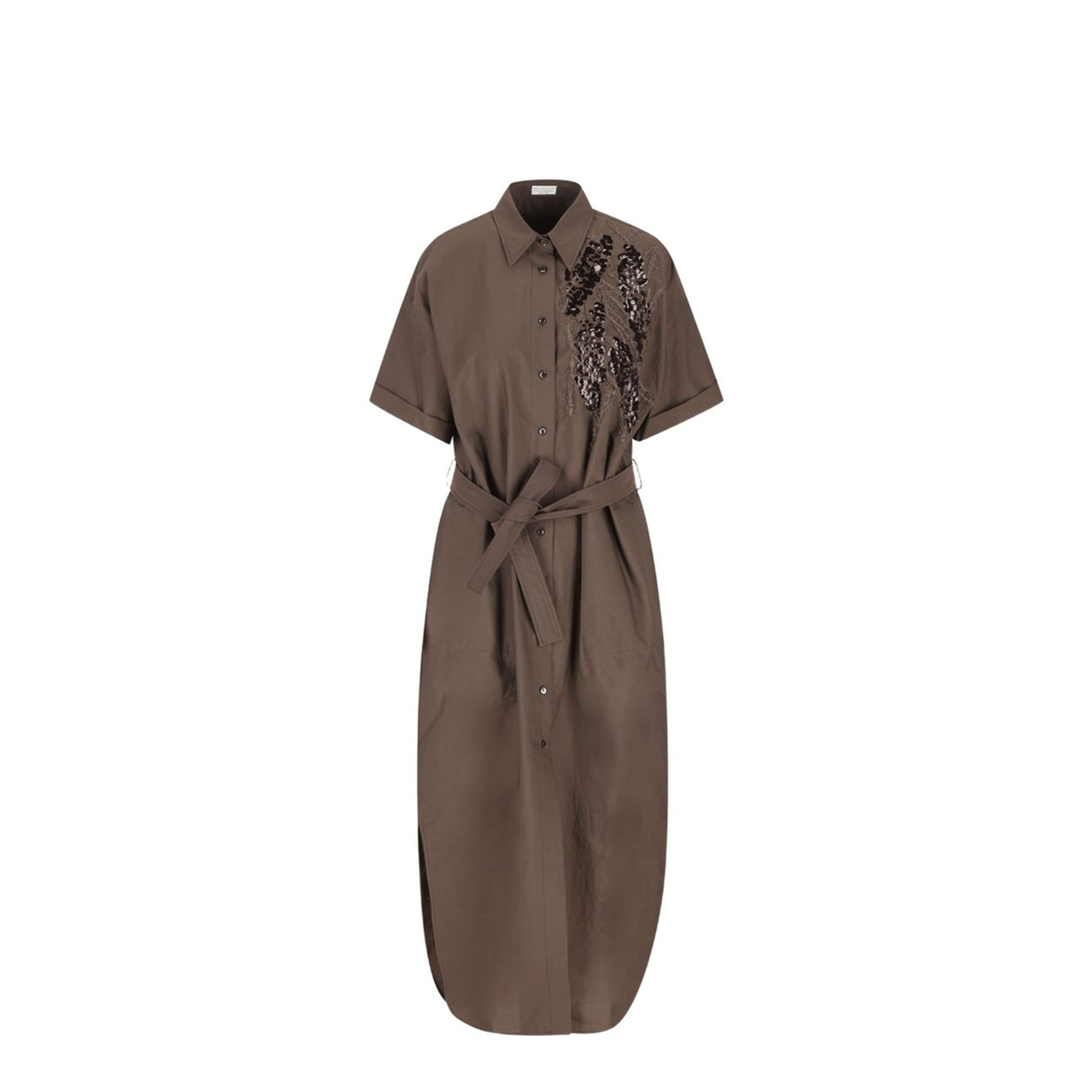 Cotton Long Dress - Brown