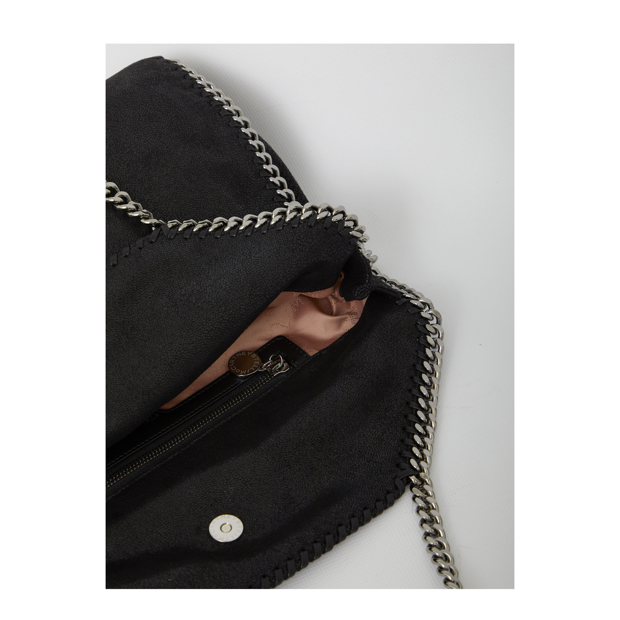 Falabella Fold-Over Shaggy Deer Tote Bag - Black