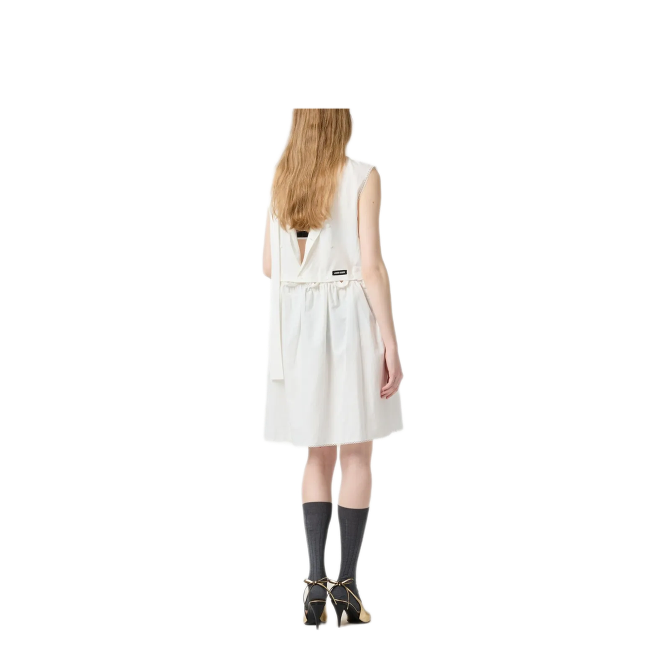 MAYFEYR - Miu Miu - Slubbed Poplin Logo-Patch Dress - MF5780SOOO163MF0009