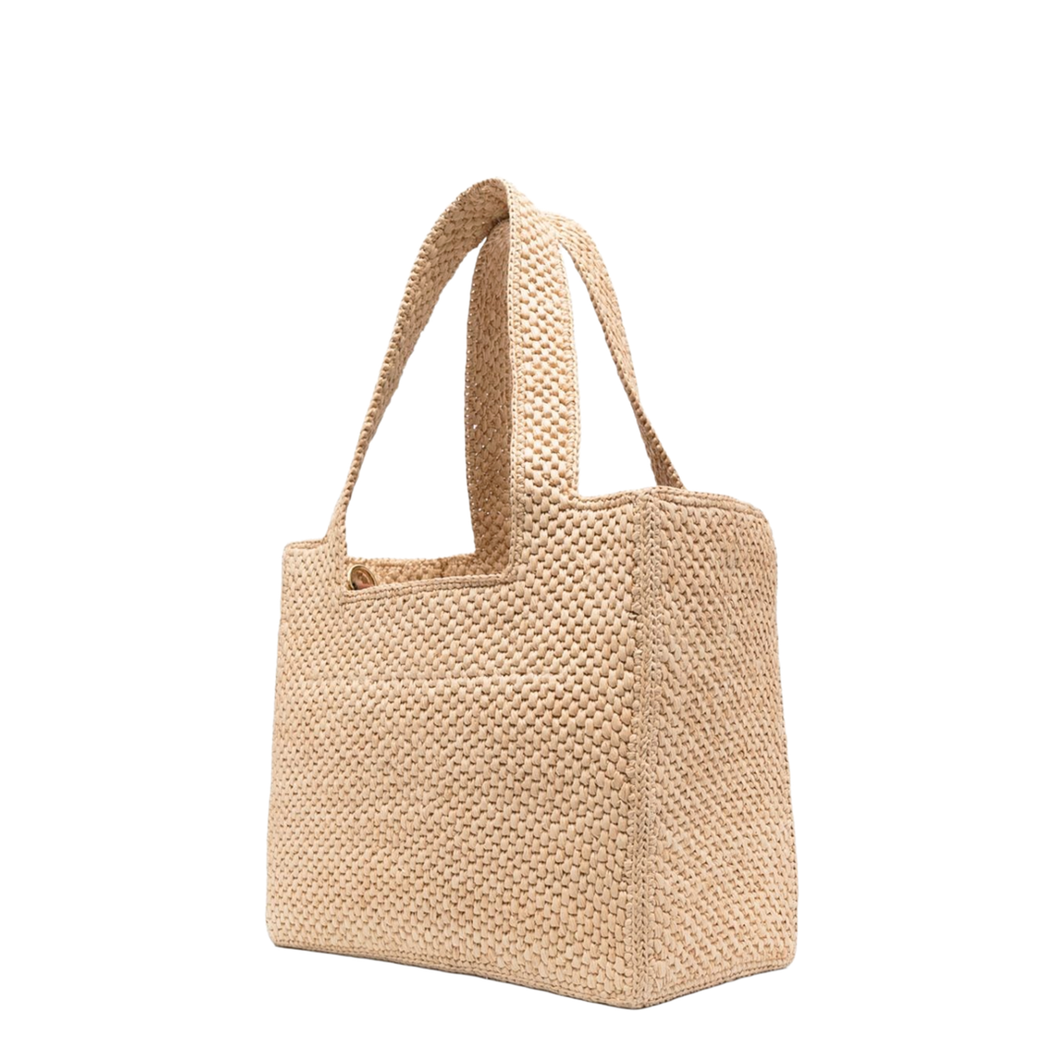 Medium Loewe Font Tote In Raffia