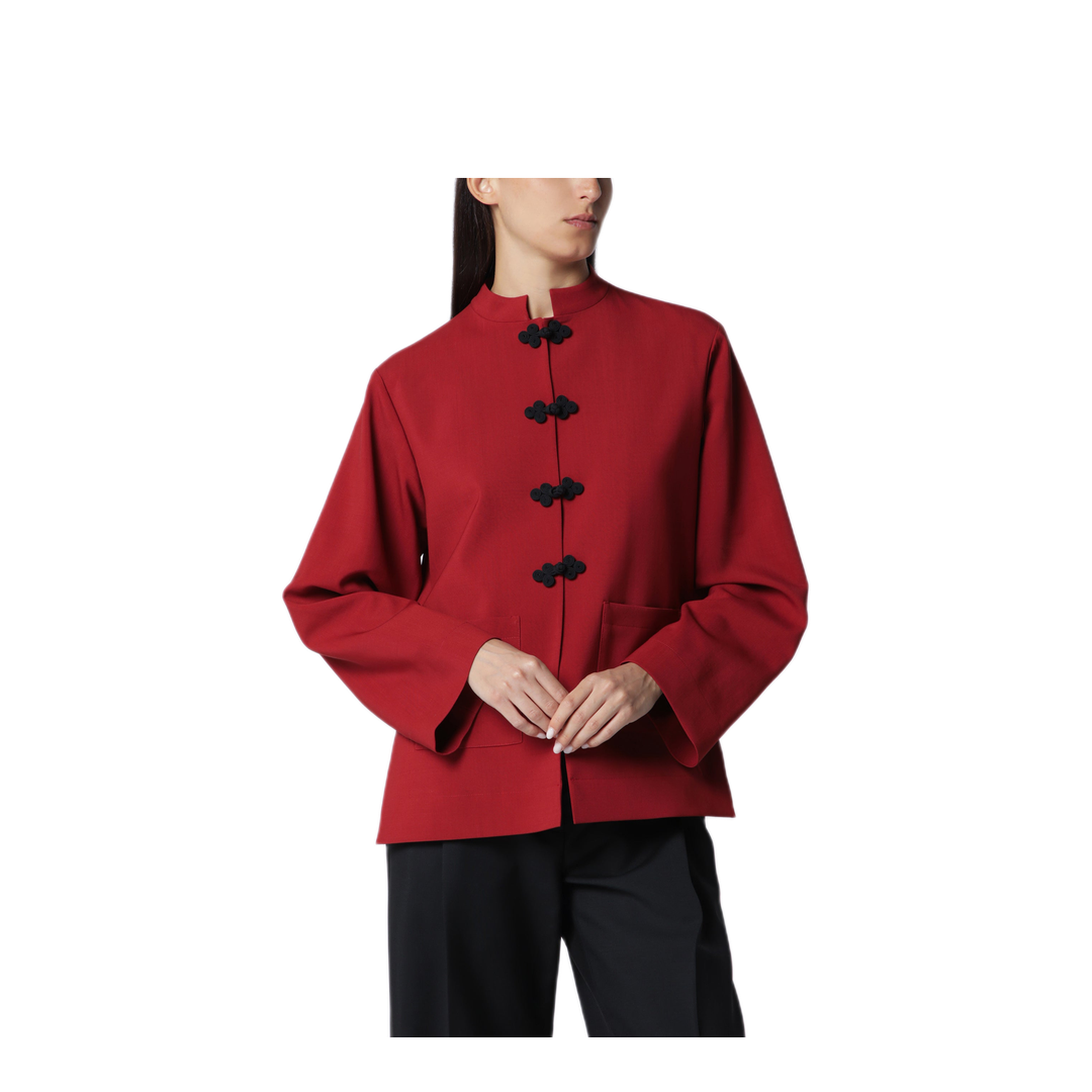 MAYFEYR - Róhe - Carmine Red Wool Jacket With Pankou Closure - 420-11-032WO607