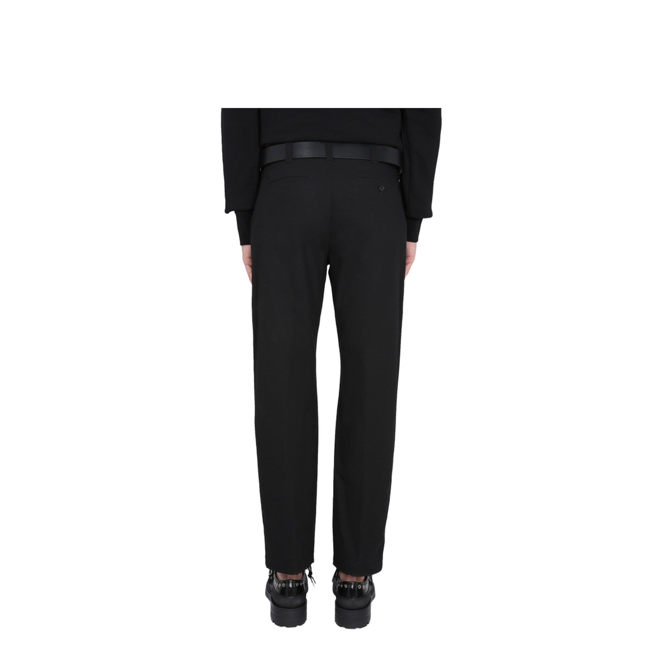 Drawstring-hem cotton trousers
