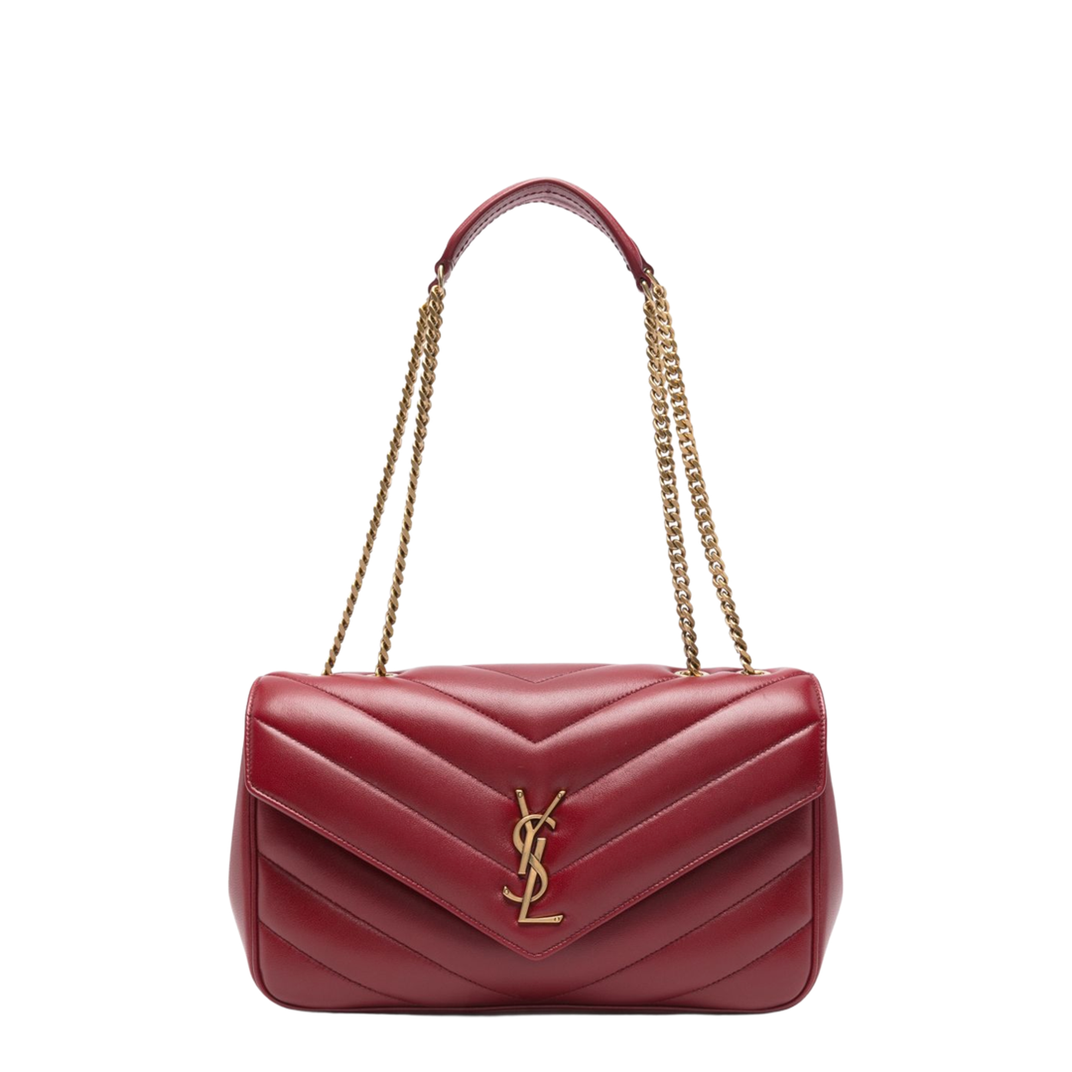 MAYFEYR - Saint Laurent - Loulou Medium In Matelassé Lambskin In Red - 801439AAEAX6946