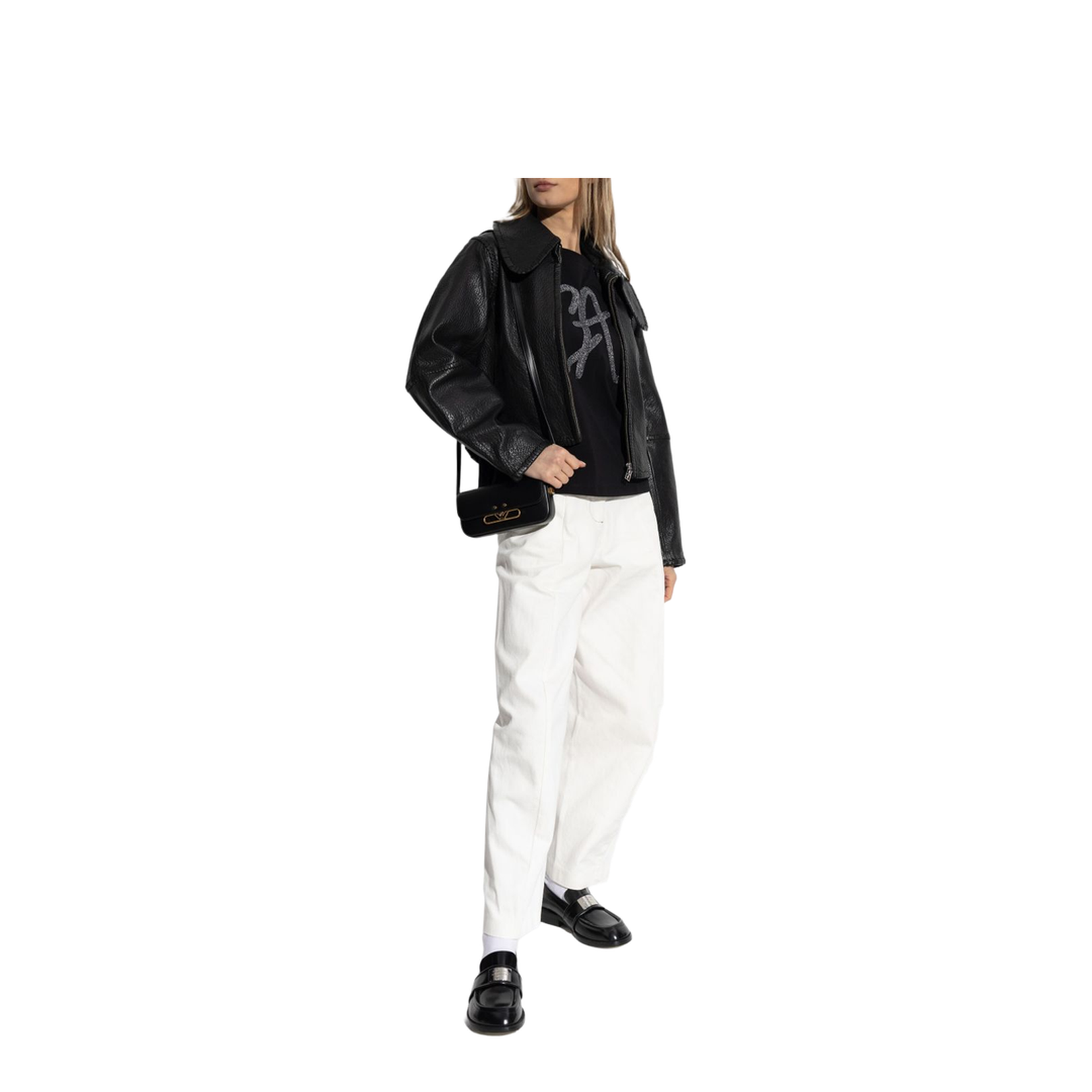 Cotton-Jersey T-Shirt with Oversized Lurex Logo
