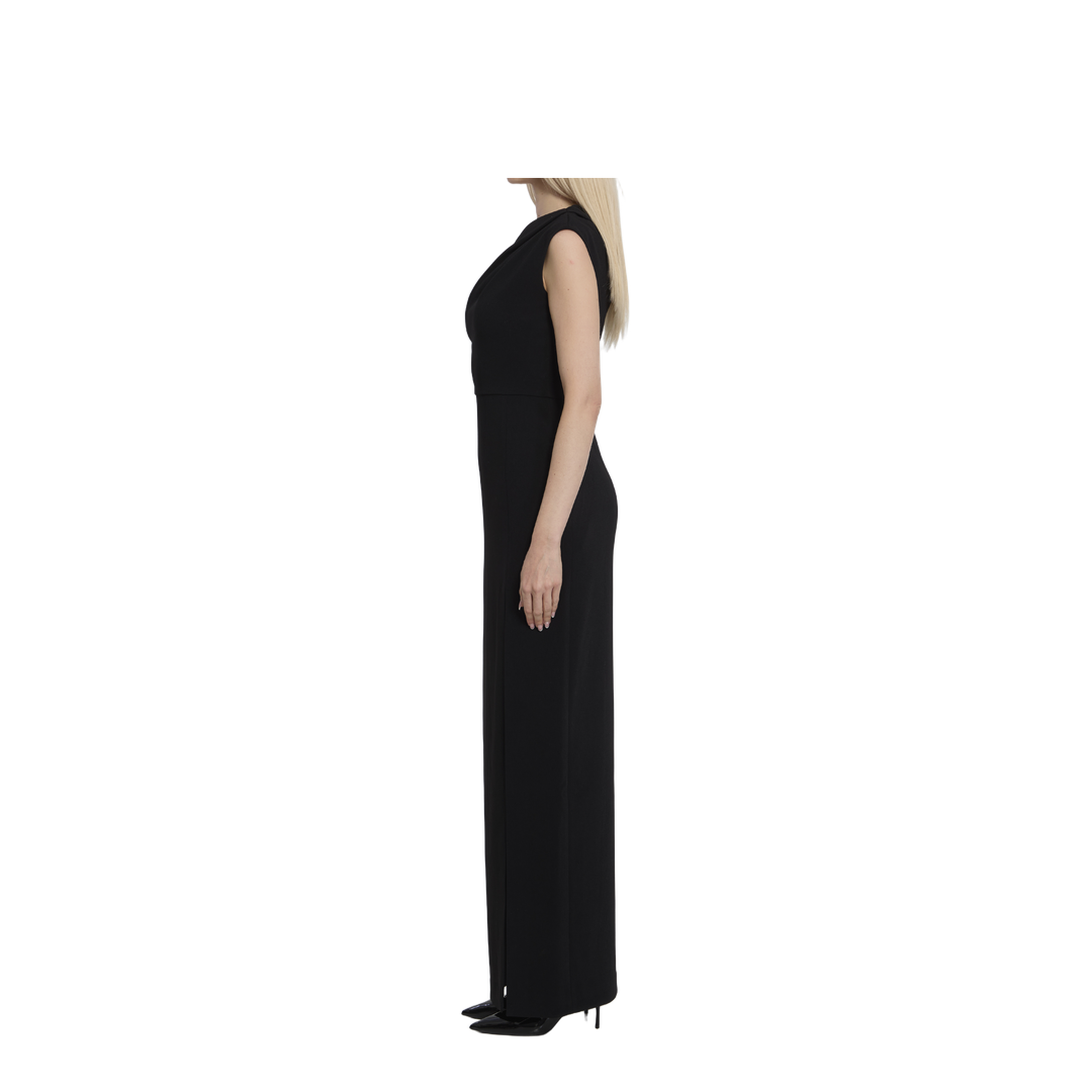 Black Side Split Sleeveless Maxi Length Dress