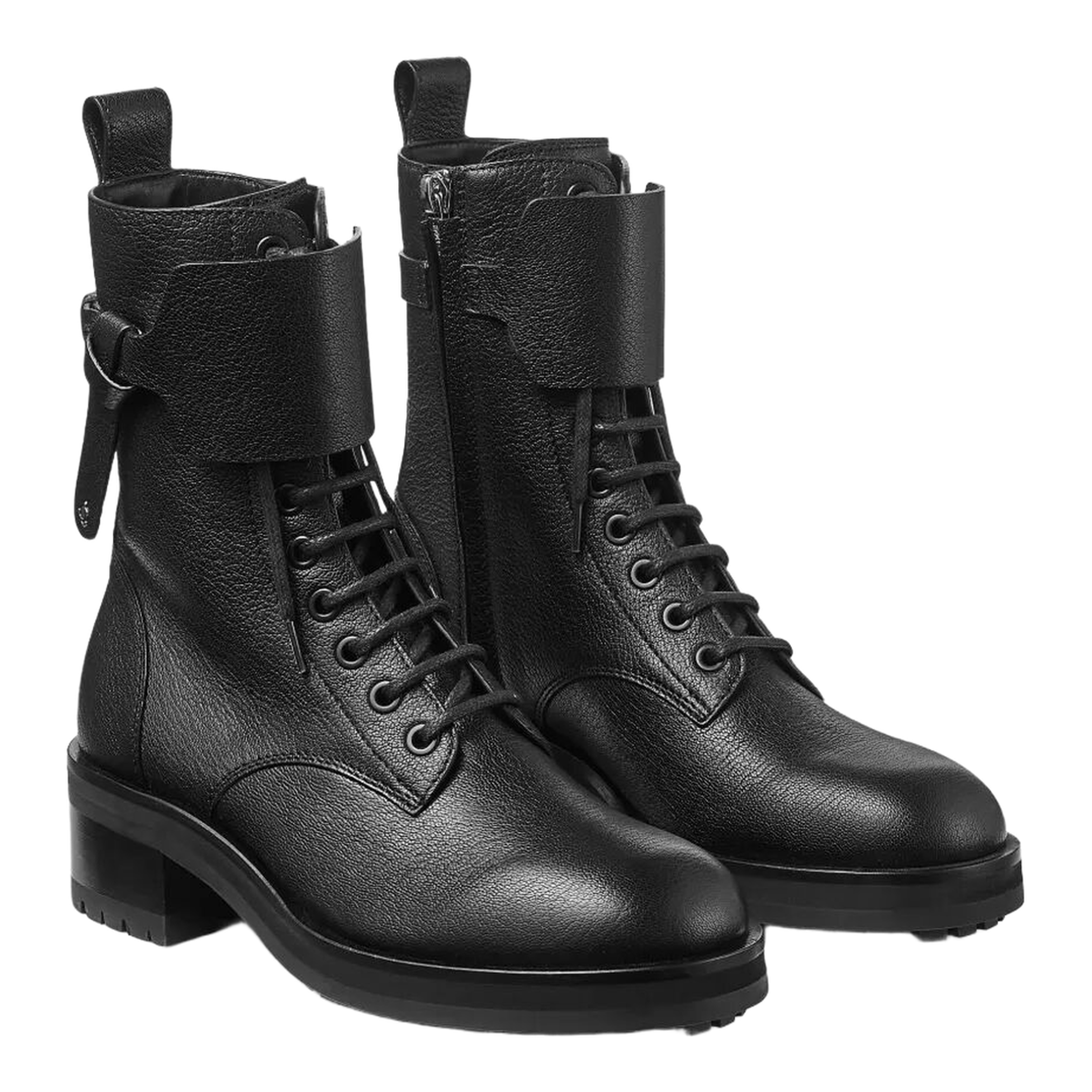 MAYFEYR - Jimmy Choo - Leather Lace-Up Combat Boots - ROSABELFLATGBX