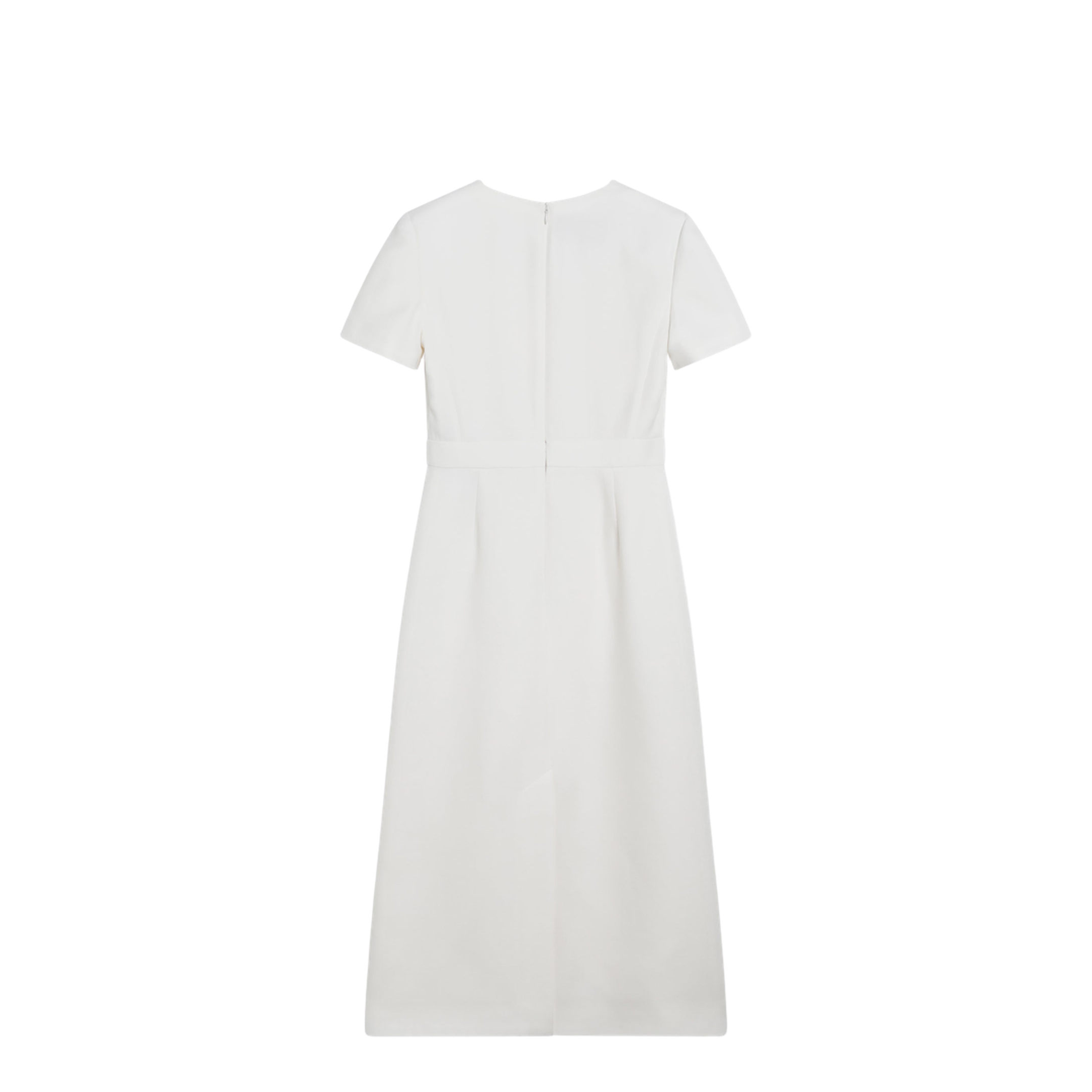 Embroidered Crepe Evening Dress in Ivory