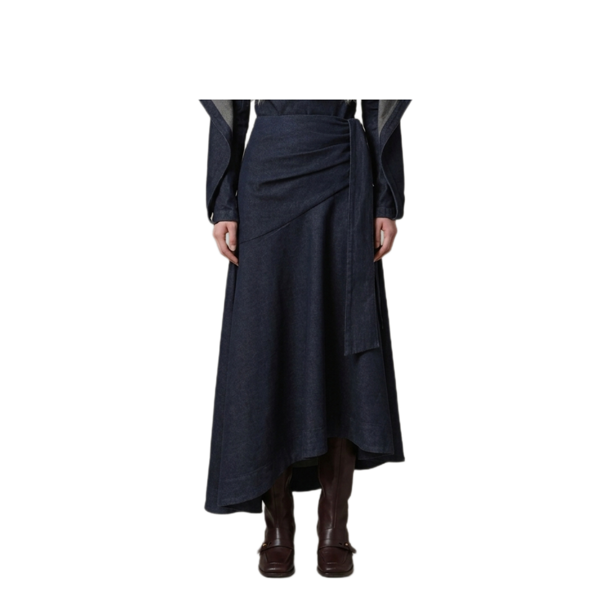 MAYFEYR - Zimmermann - Maxi Denim Skirt With Draping - 9625SF26RNHTSKY