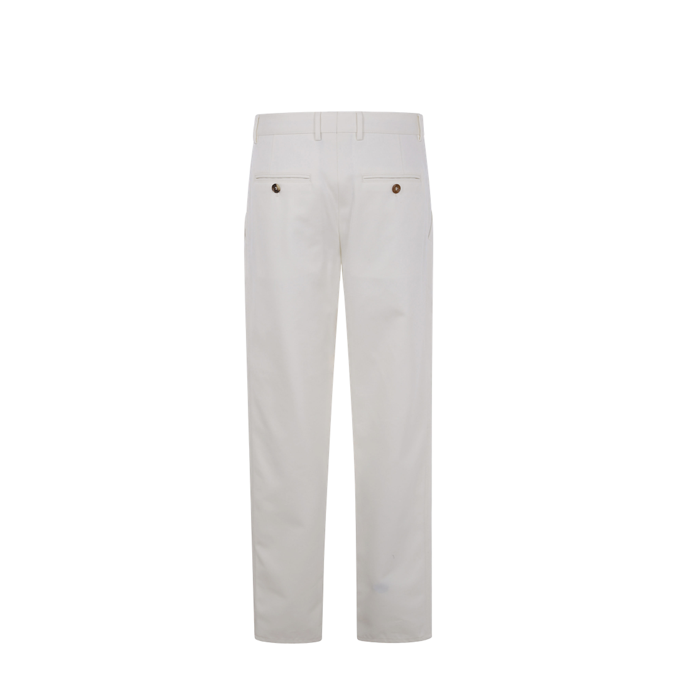 DOUBLE PIENCES CHINO TROUSERS WHITE