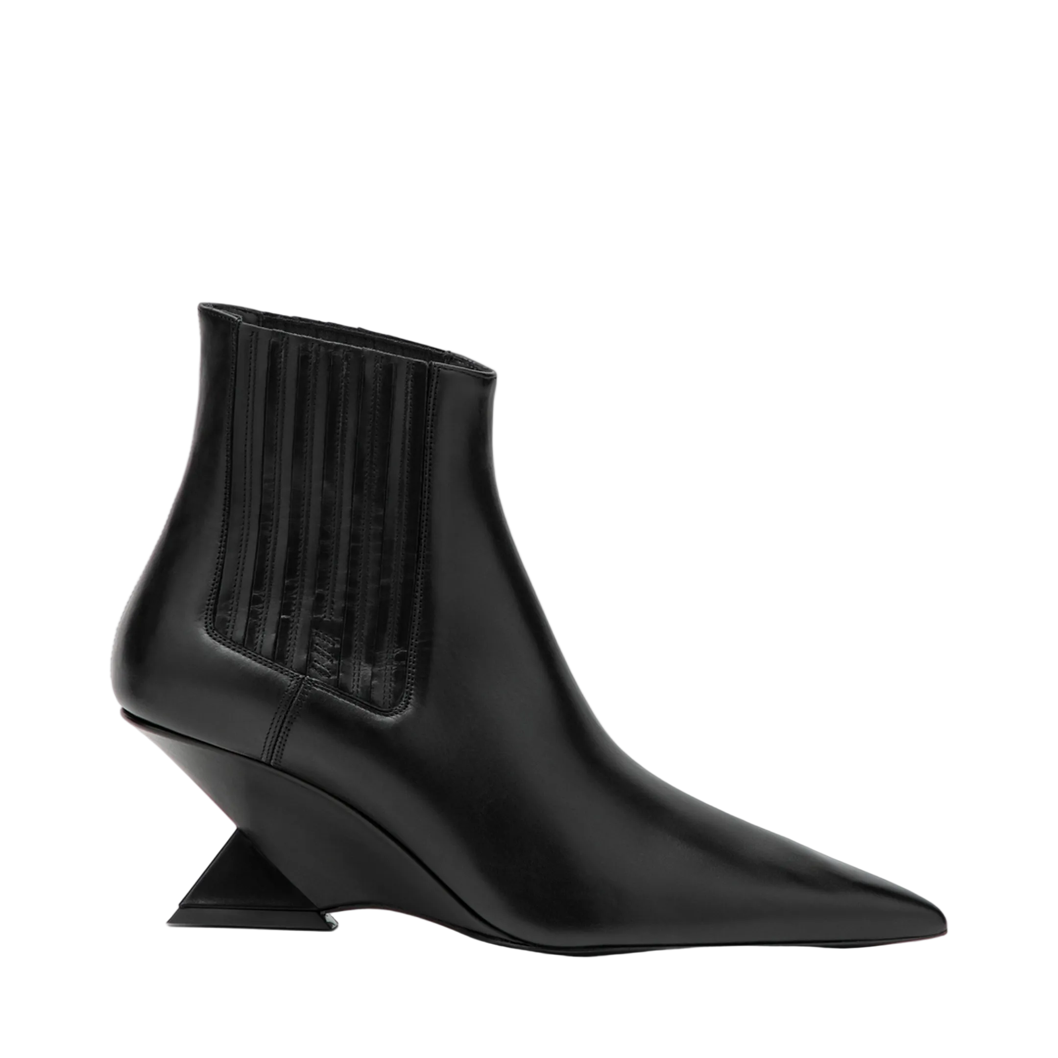 MAYFEYR - The Attico - Cheope Wedge-Hell Ankle Boots In Black Calfskin - 261WSH00921LBT019AA100