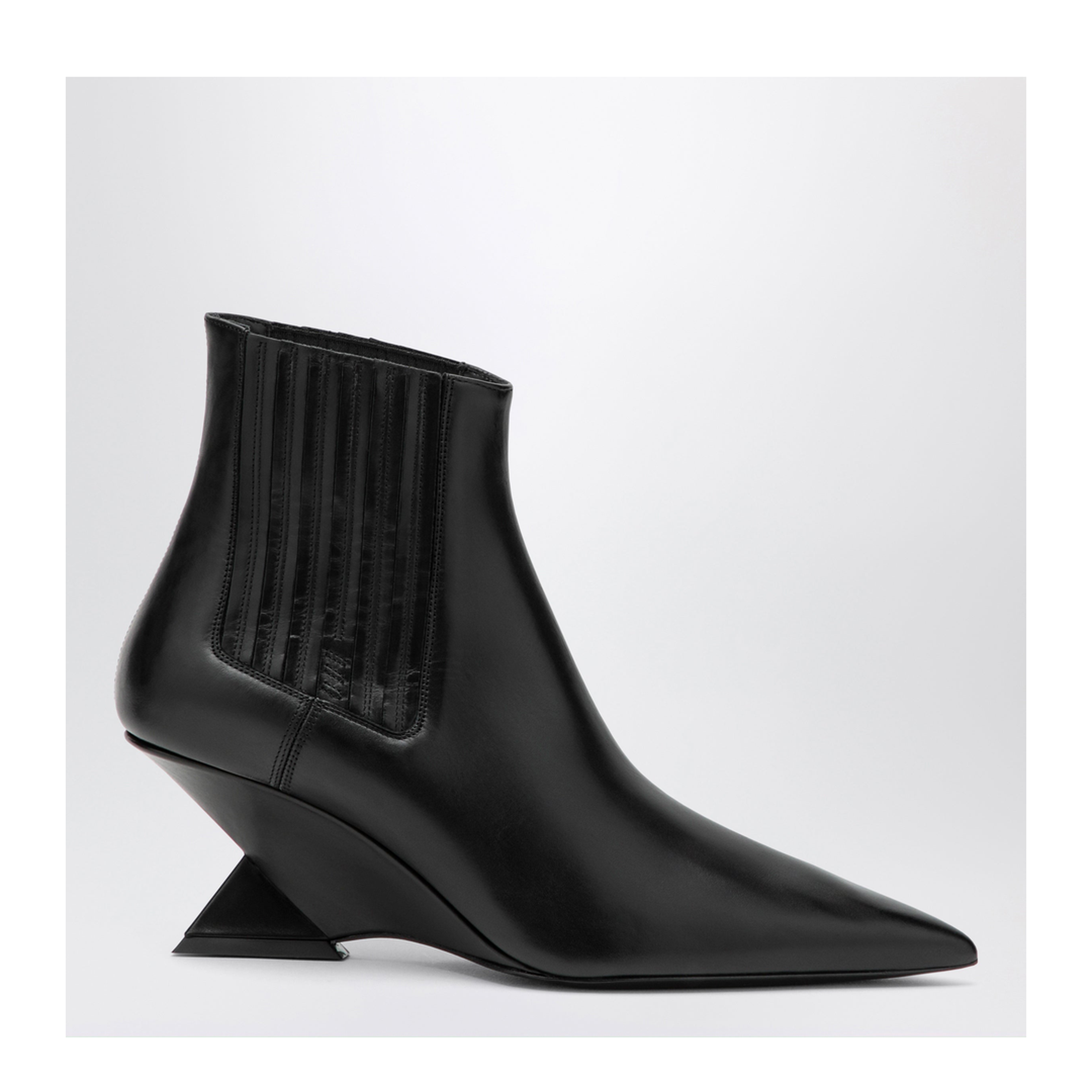MAYFEYR - The Attico - Cheope Wedge-Hell Ankle Boots In Black Calfskin - 261WSH00921LBT019AA100