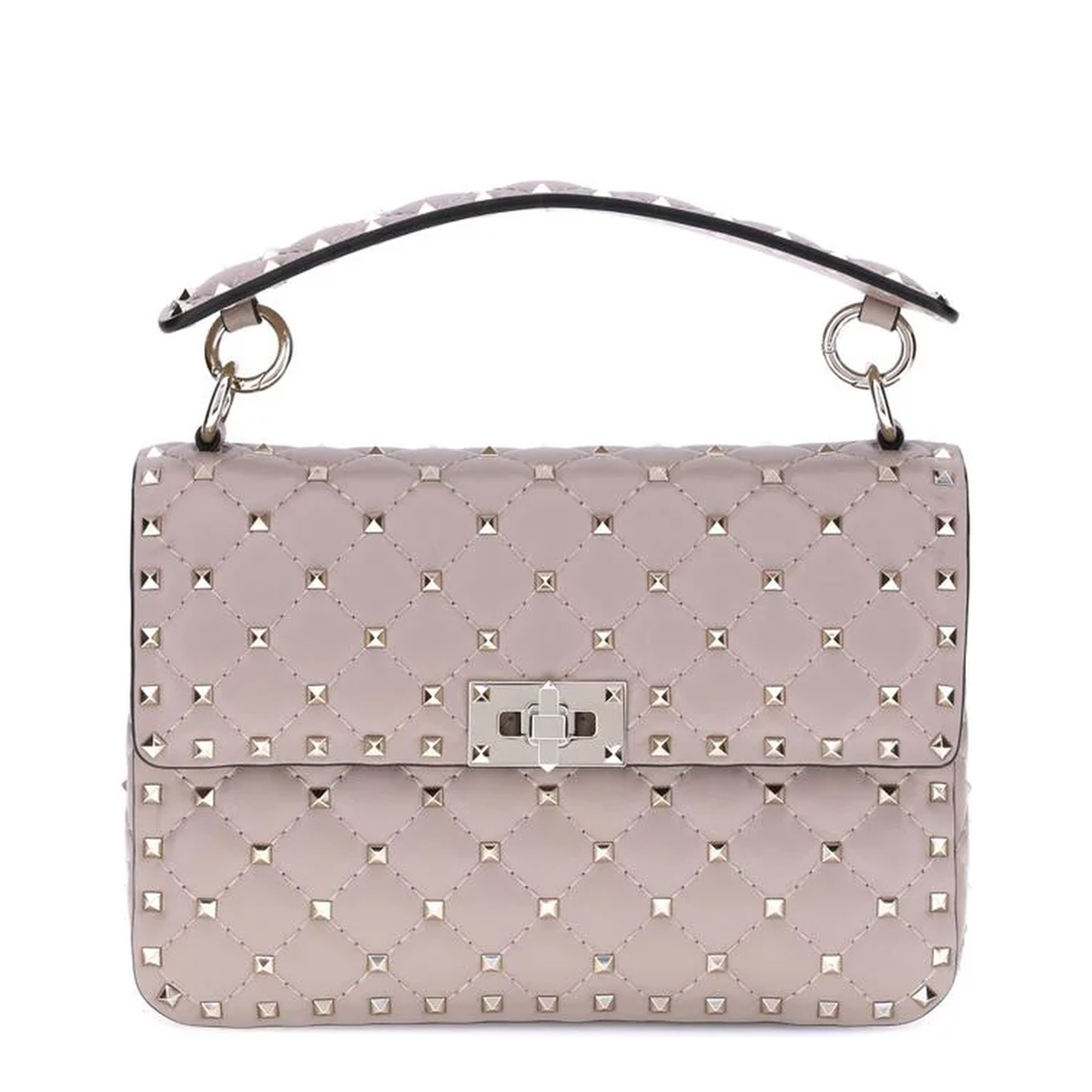 Antique Pink Nappa Leather Medium Rockstud Spike Handbag
