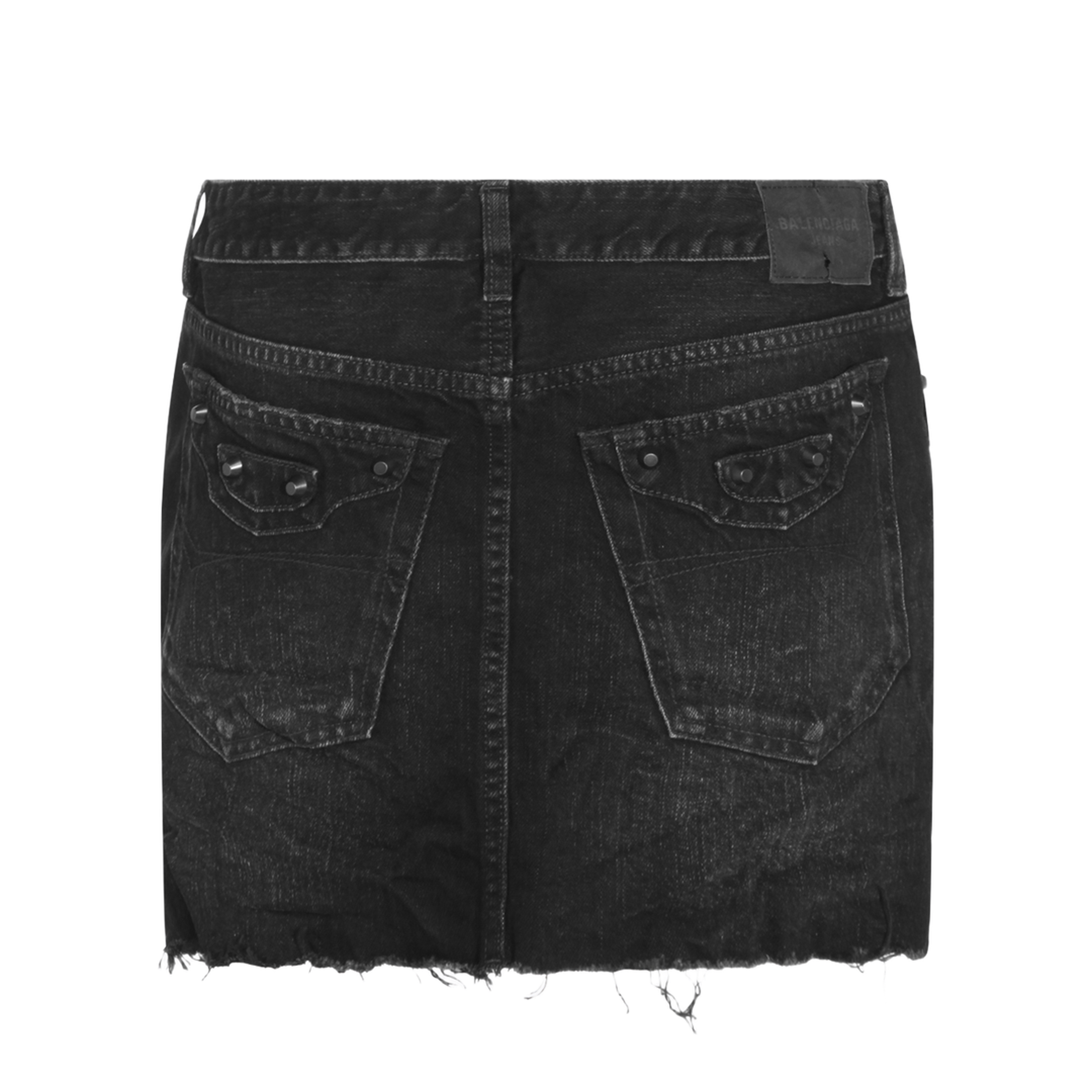 Black Denim City Mini Skirt