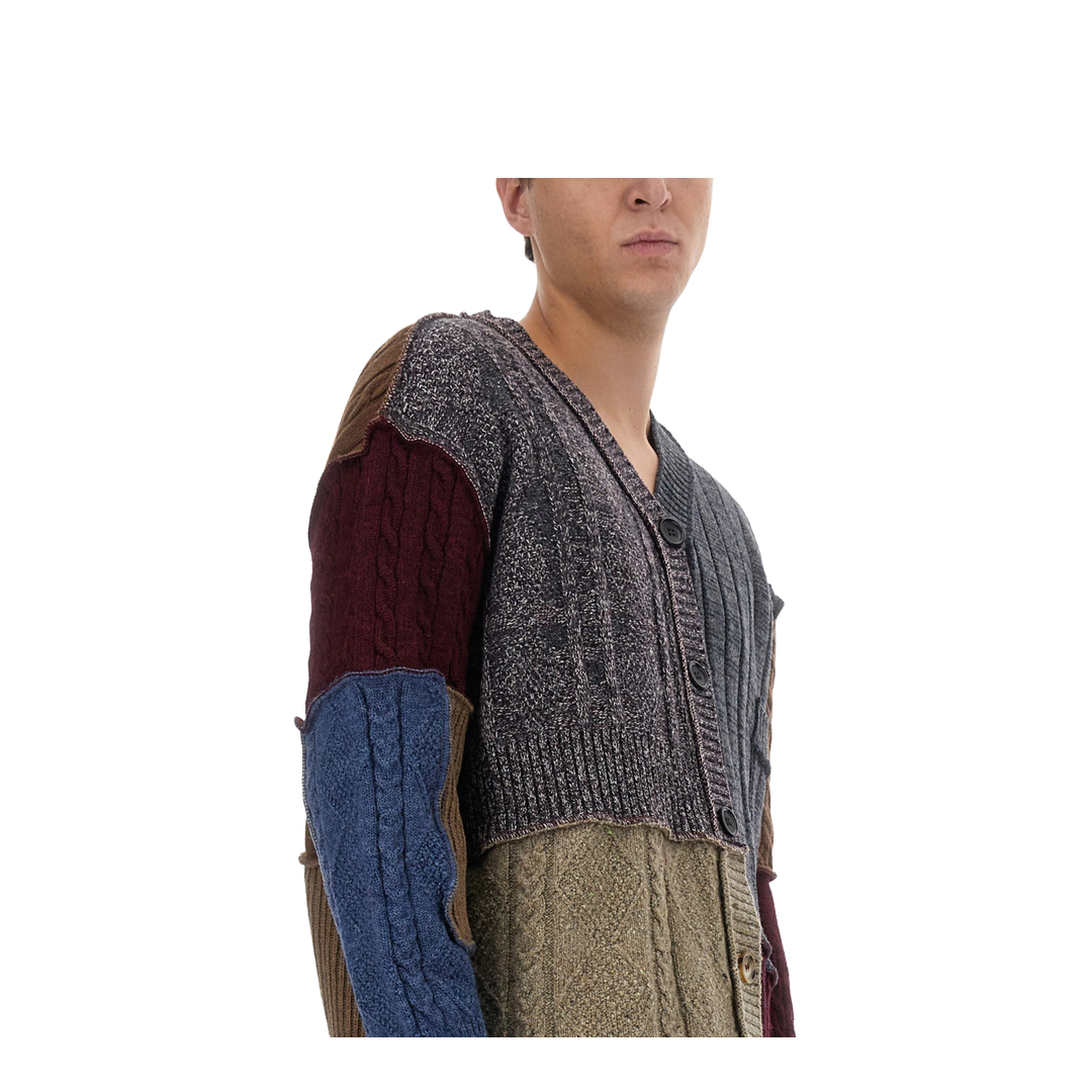 Patchwork Distressed Cardigan