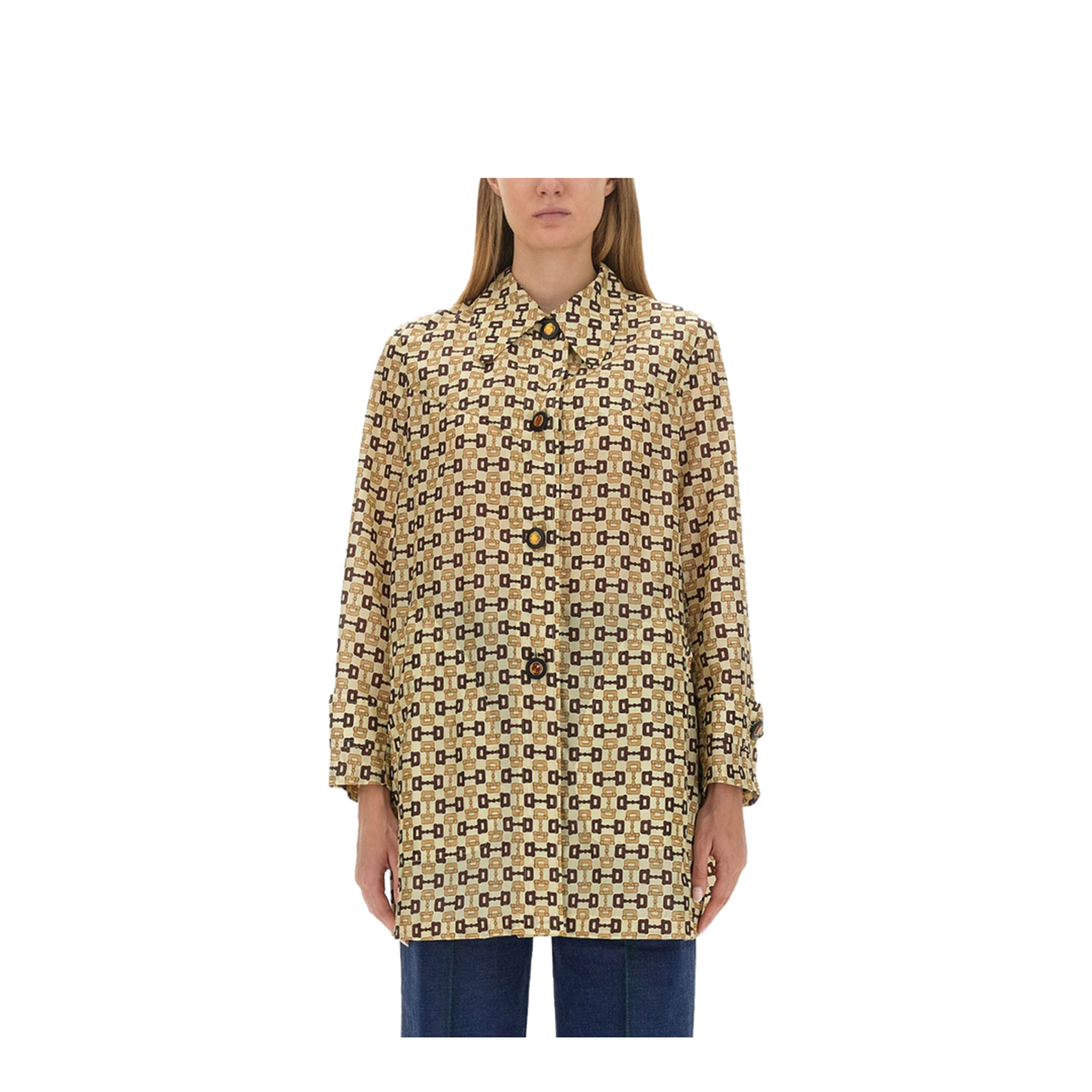 Horsebit Print Coat