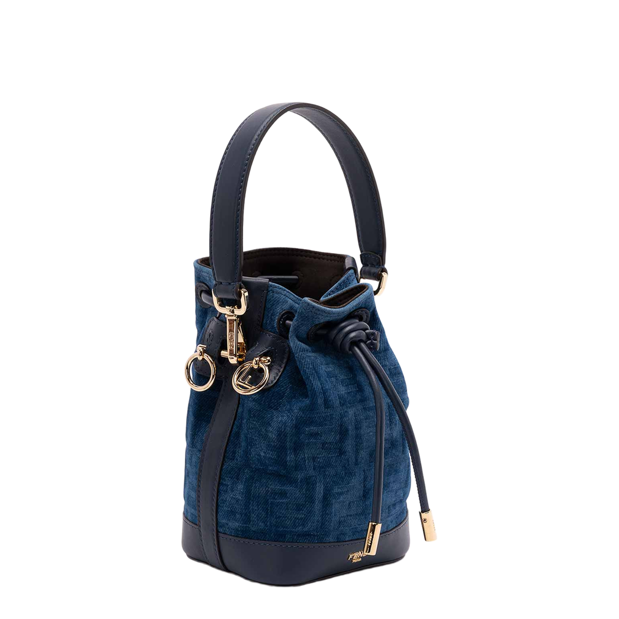 Mon Tresor FF Flocked Denim Crossbody Bag