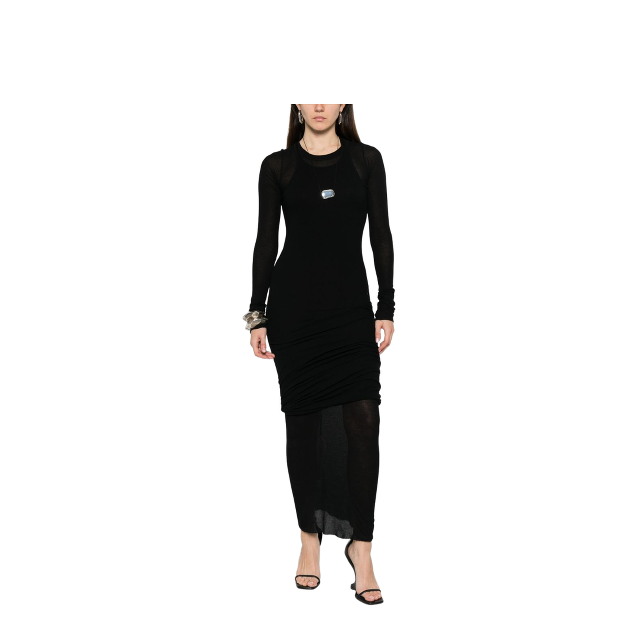 Long-Sleeved Midi Dress