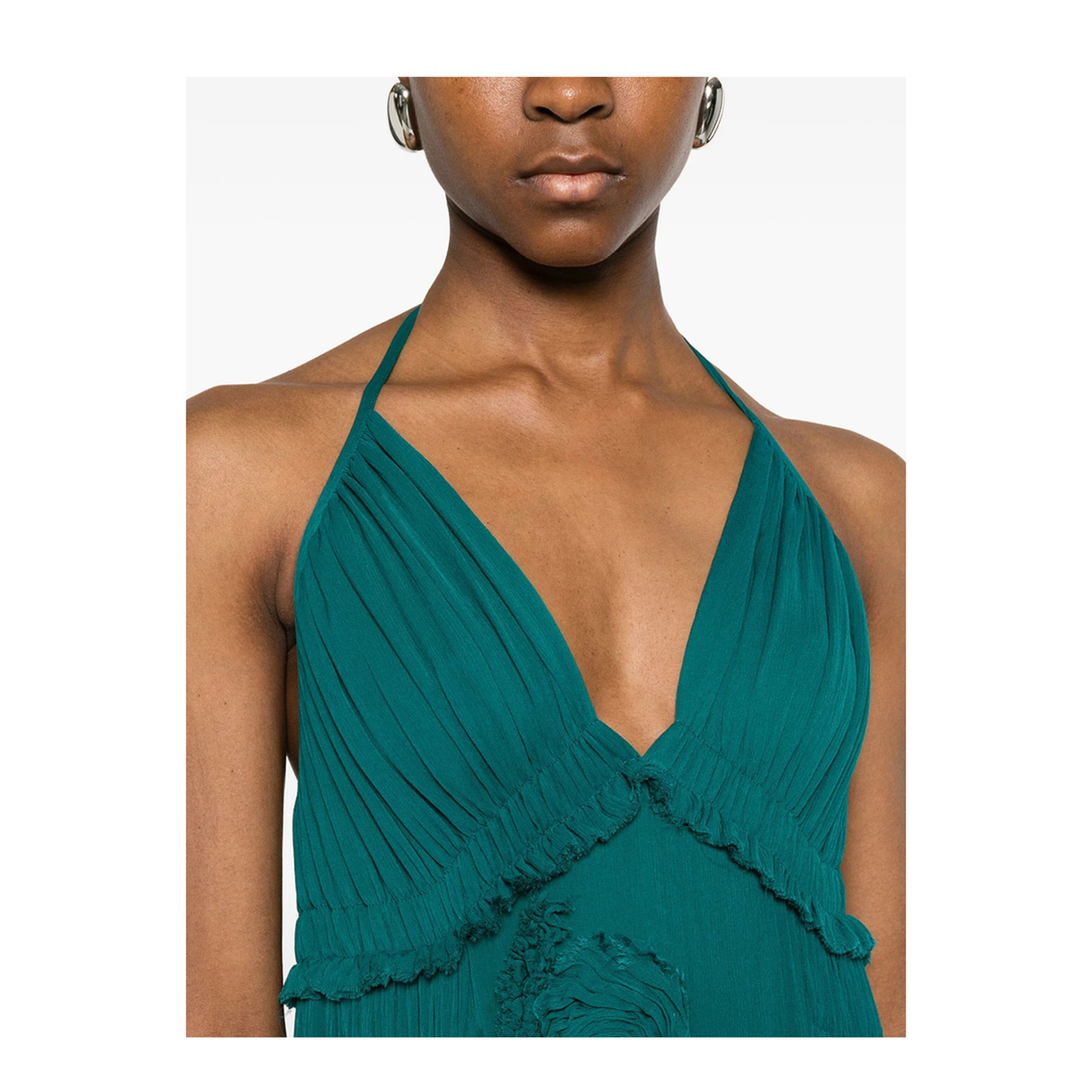 MAYFEYR - Dries Van Noten - Drina Viscose Long Dress With Floral Appliqués - 0110323376508