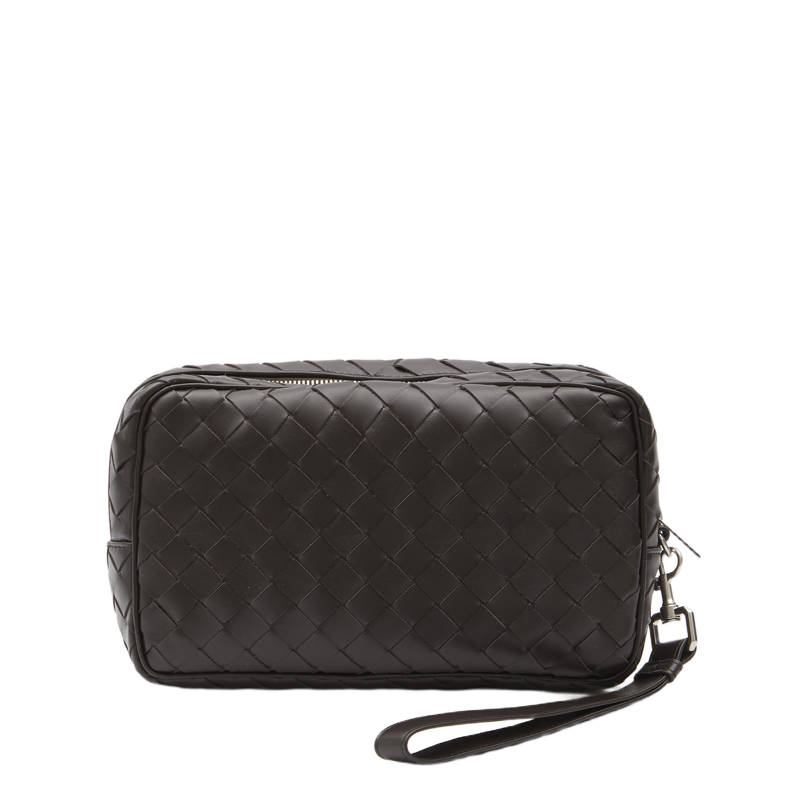 Intrecciato Small Leather Pouch - Brown