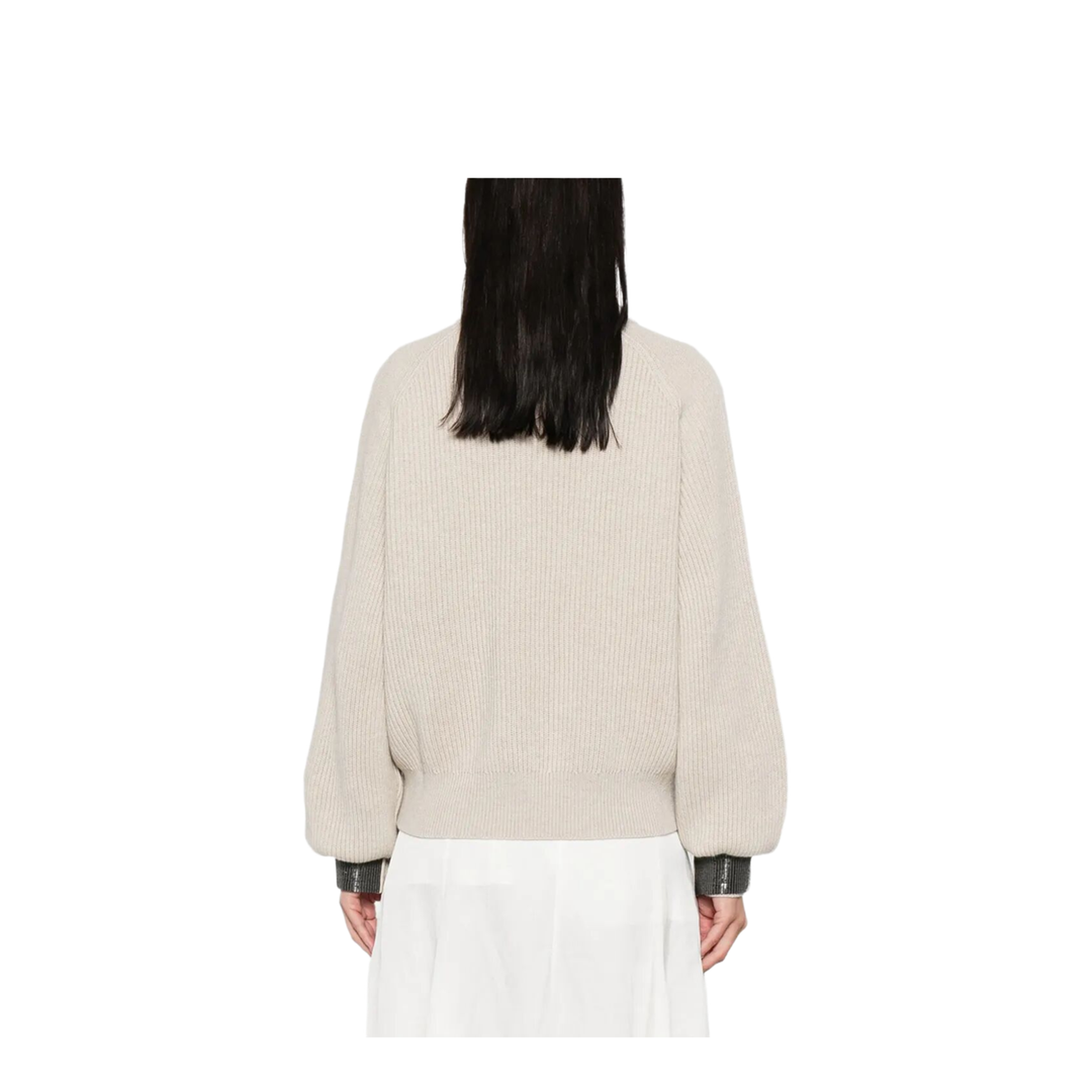 MAYFEYR - Brunello Cucinelli - Ribbed Sweater With Jewel Cuffs - M12723300