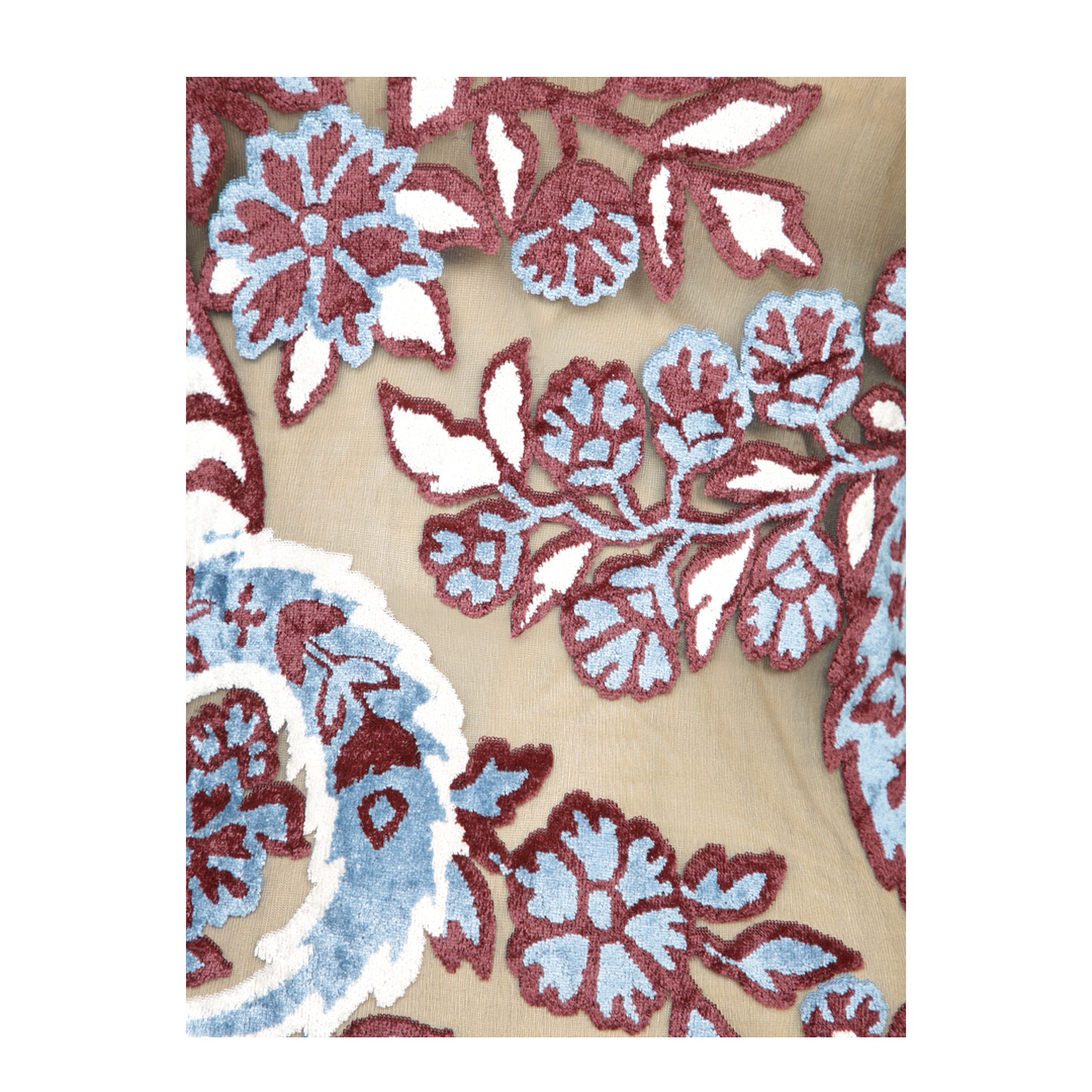 Floral Motif Long Sleeve Midi Dress