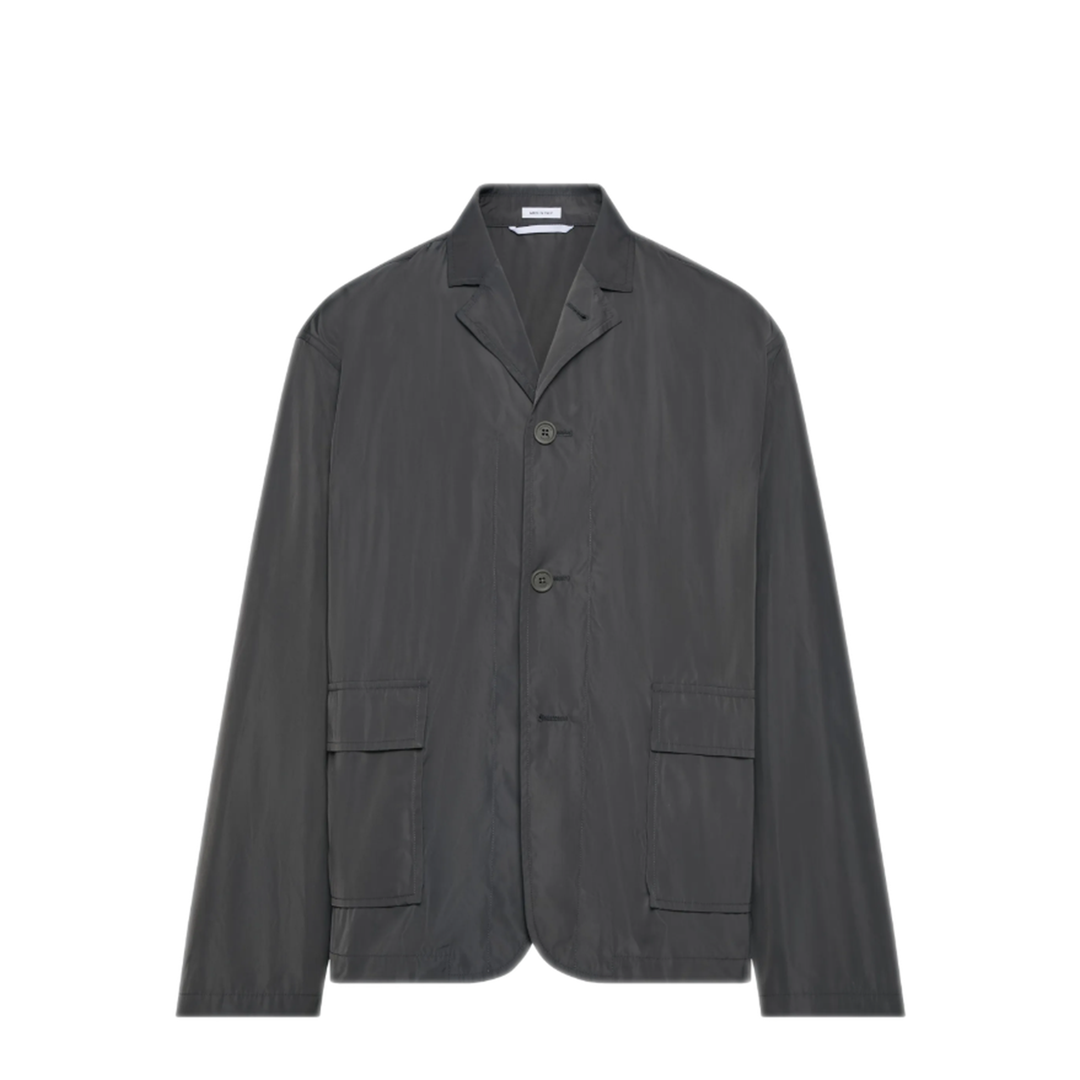 MAYFEYR - Thom Browne - Packable S/C W/ Flap Pockets (27") W/ Logo Print In Light Memory Tech - MJU581PF0967025