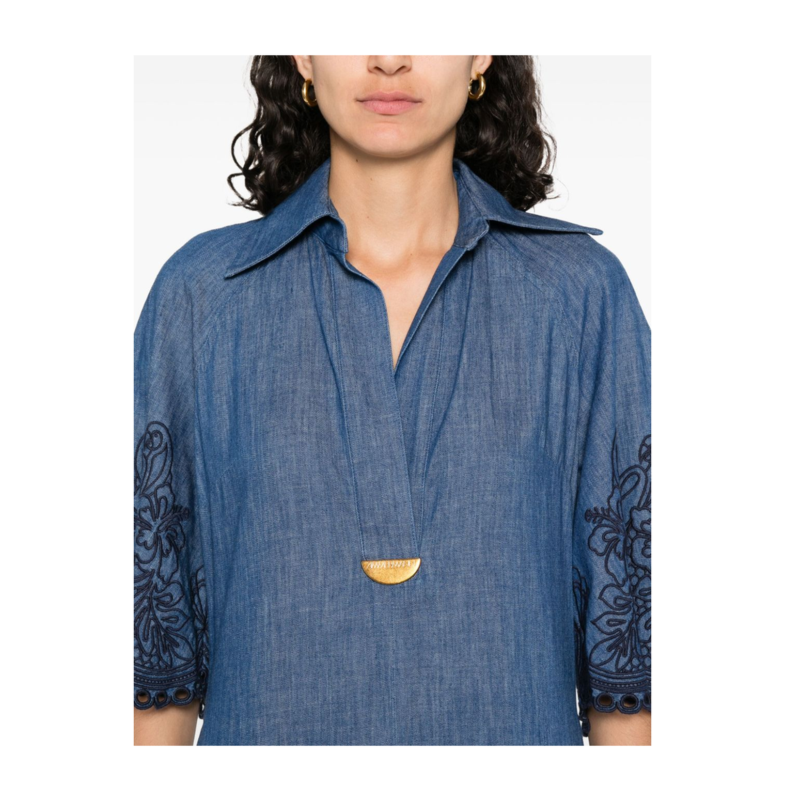 Coco Embroidered Denim Dress