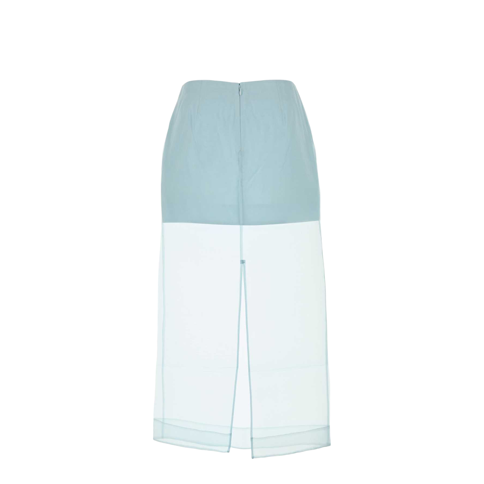 Pastel Light Blue Organza Crush Layered Skirt