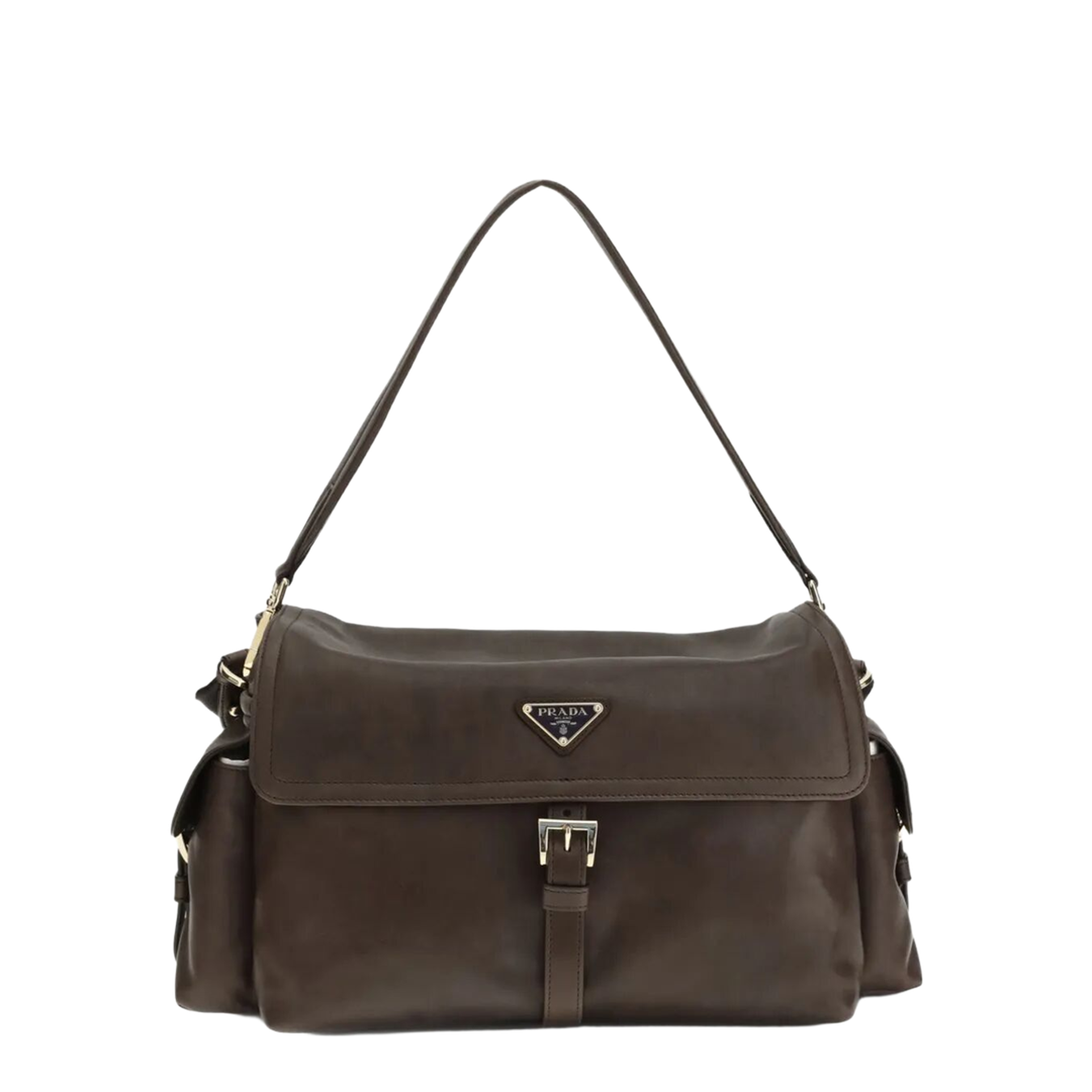 MAYFEYR - Prada - Dark Brown Leather Shoulder Bag - 1BD391VNOO2DX8F0038