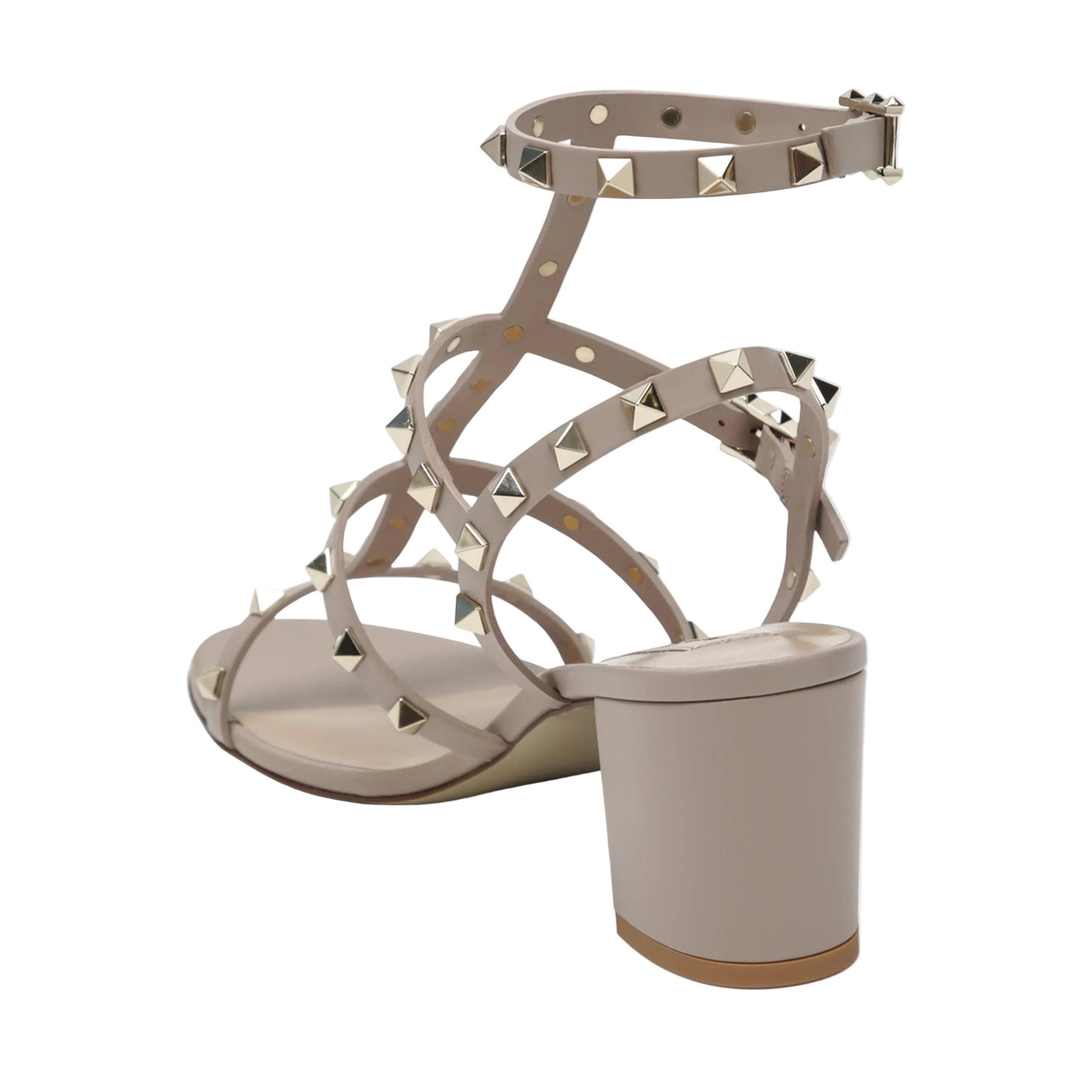 Rockstud Sandals with Blush-Colored Straps