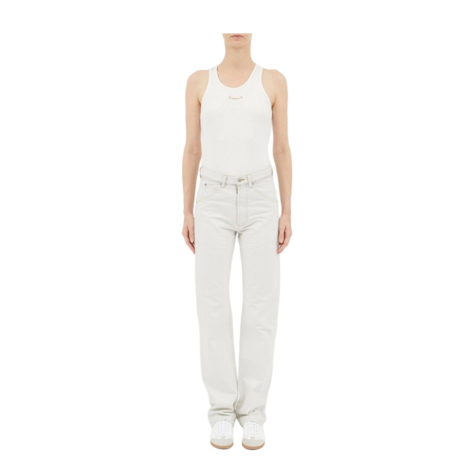 High-Waisted Straight-Leg Jeans