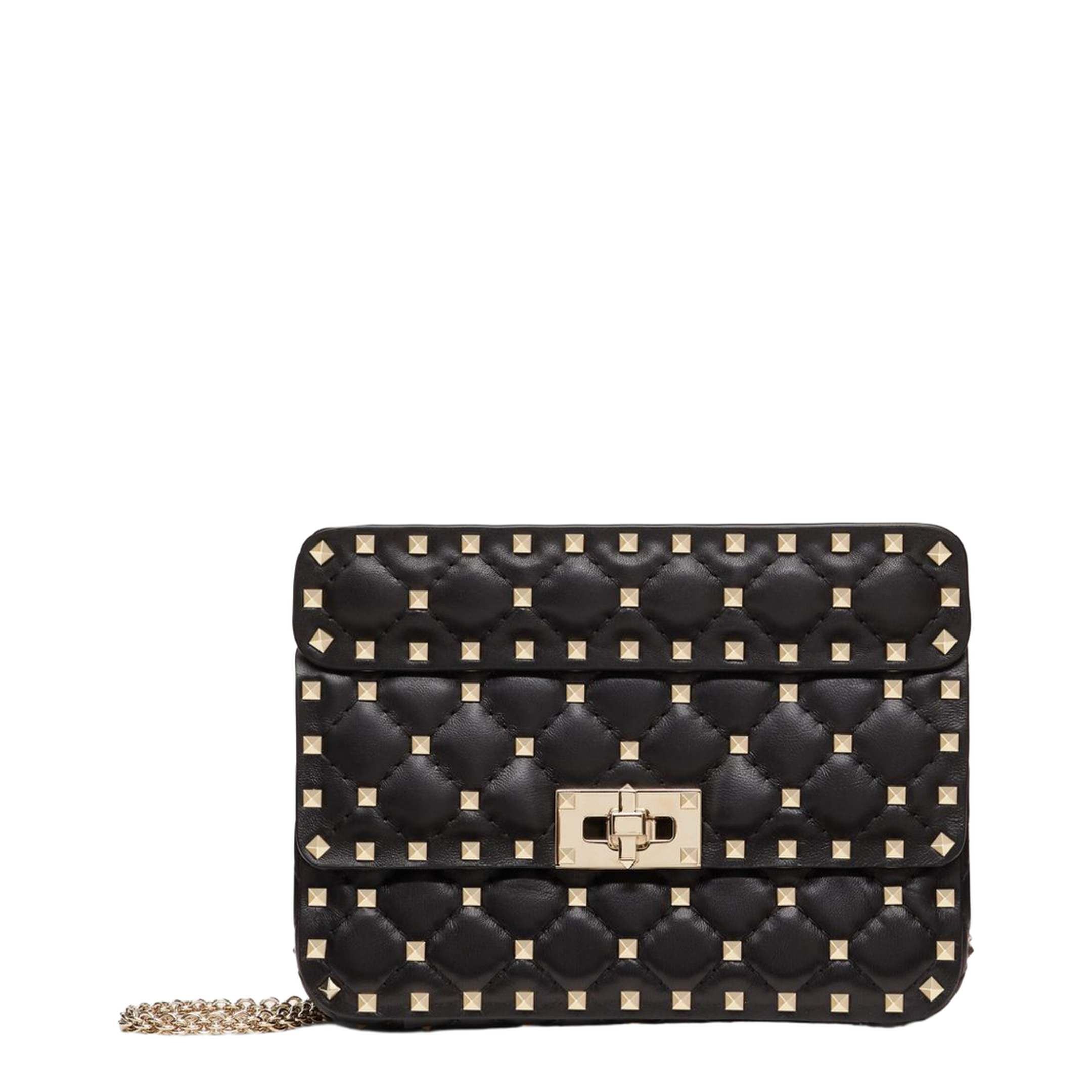 Small Rockstud Grainy Calfskin Crossbody Bag