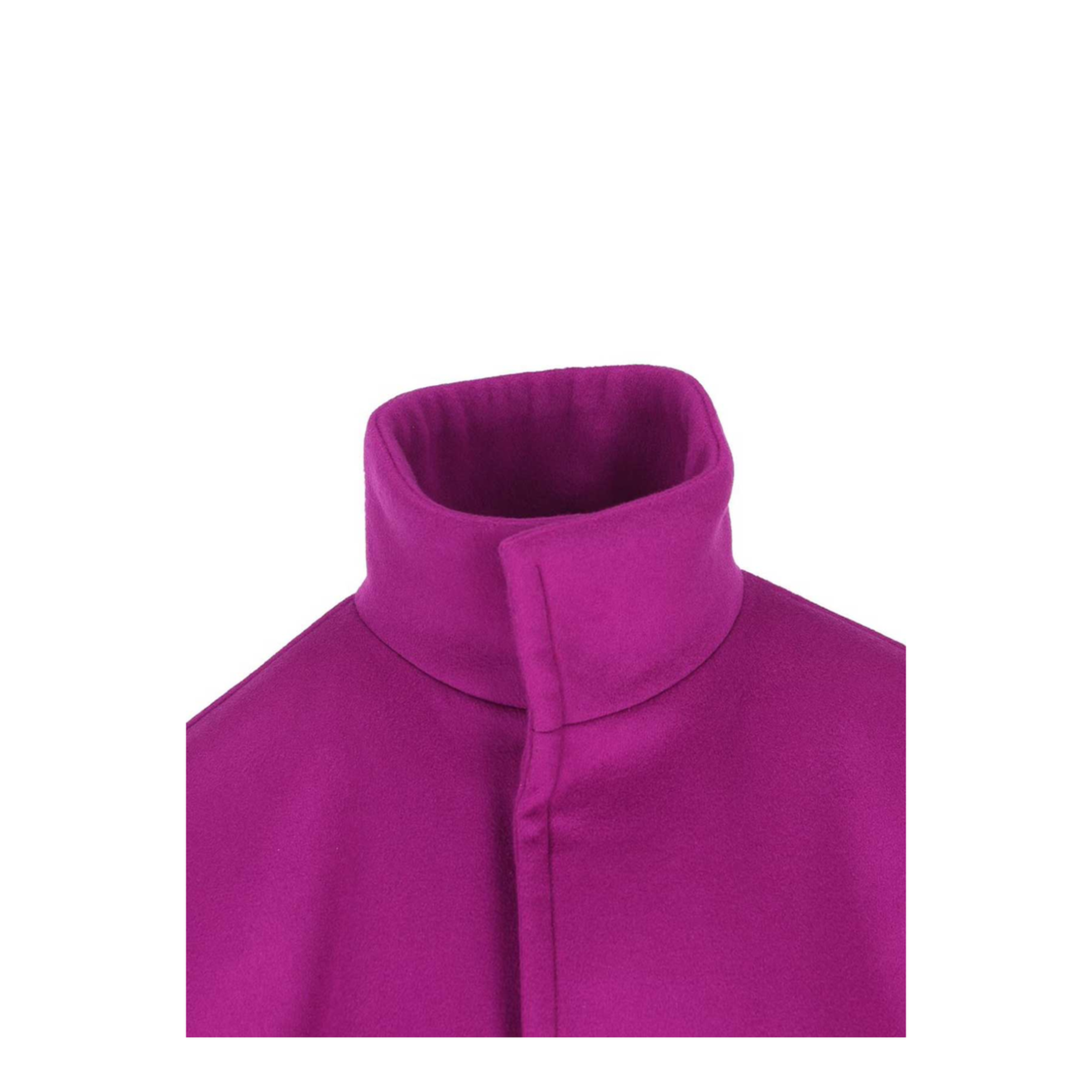 Boxy Belted Coat in Wool in Purple