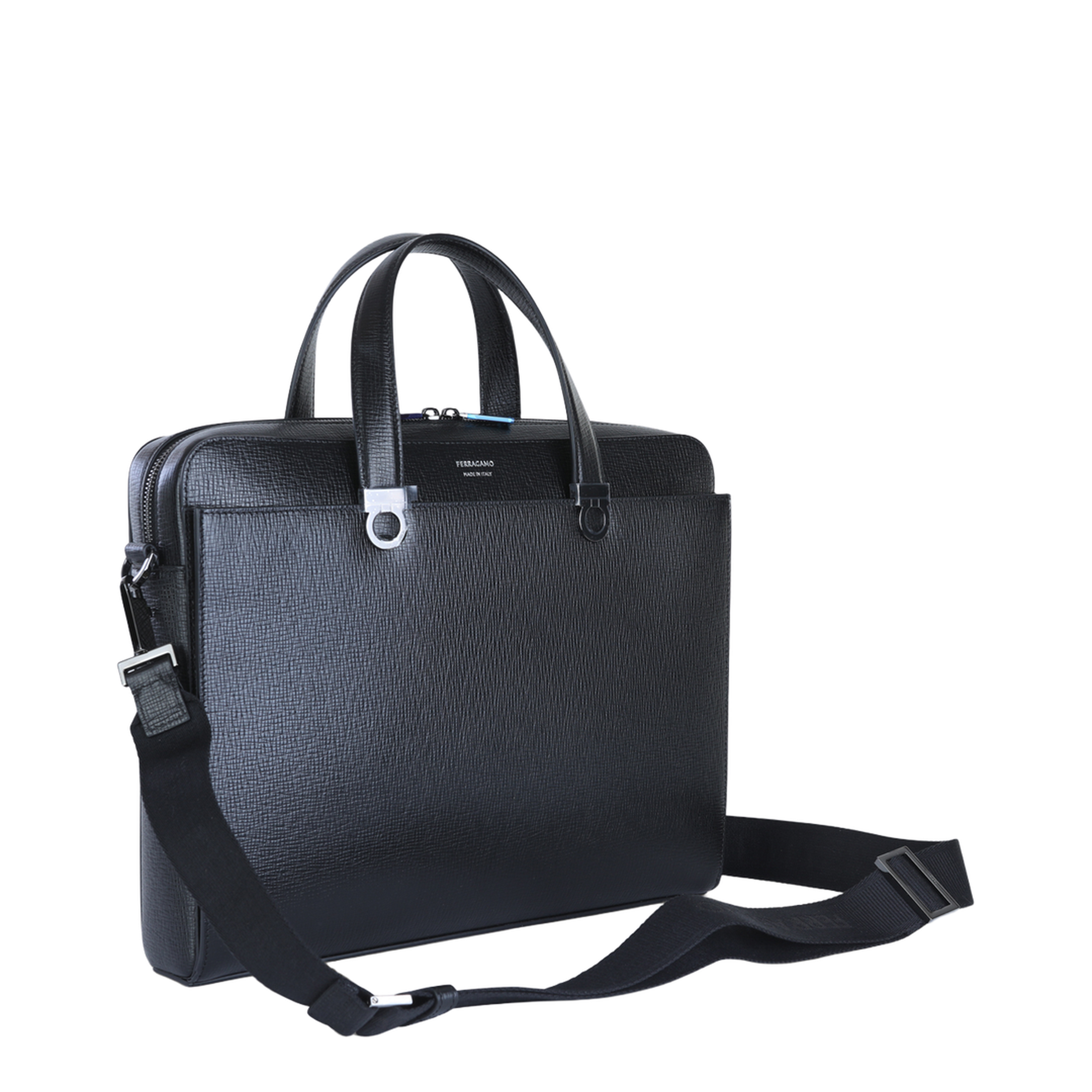 Black Leather Top Handle Bag