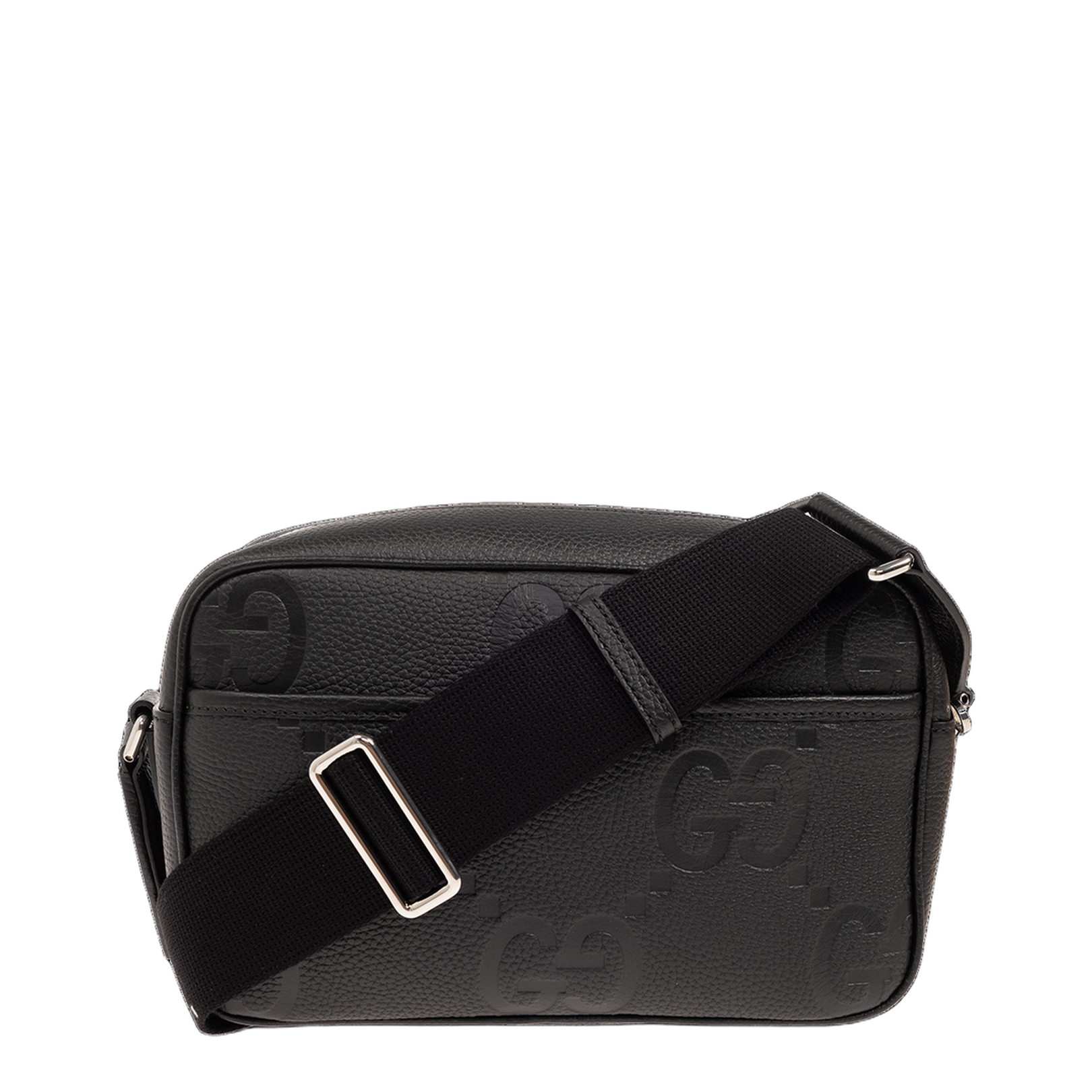 GG Jumbo Leather Shoulder Bags - Black