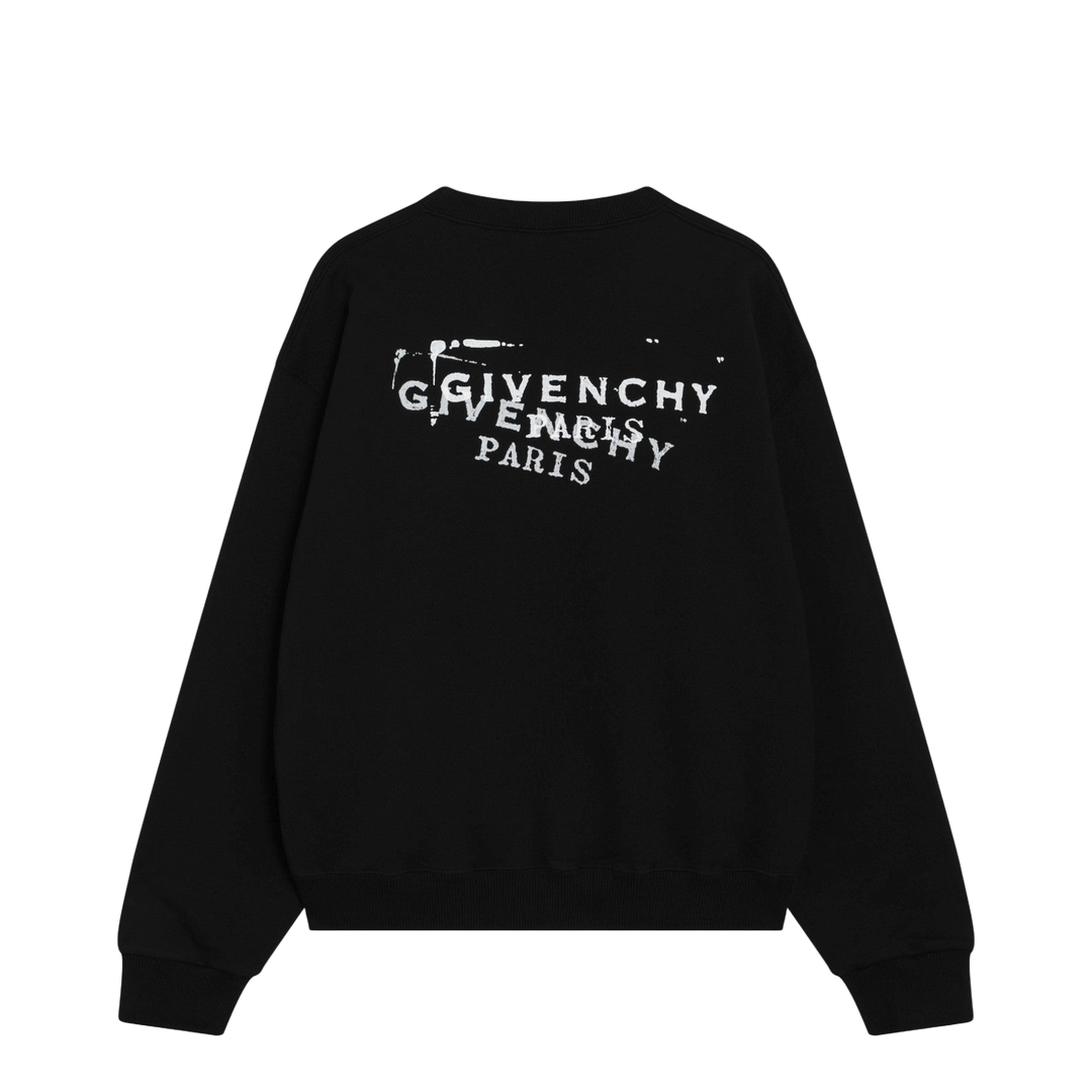 Black Brushed Cotton Sweatshirt with Logo