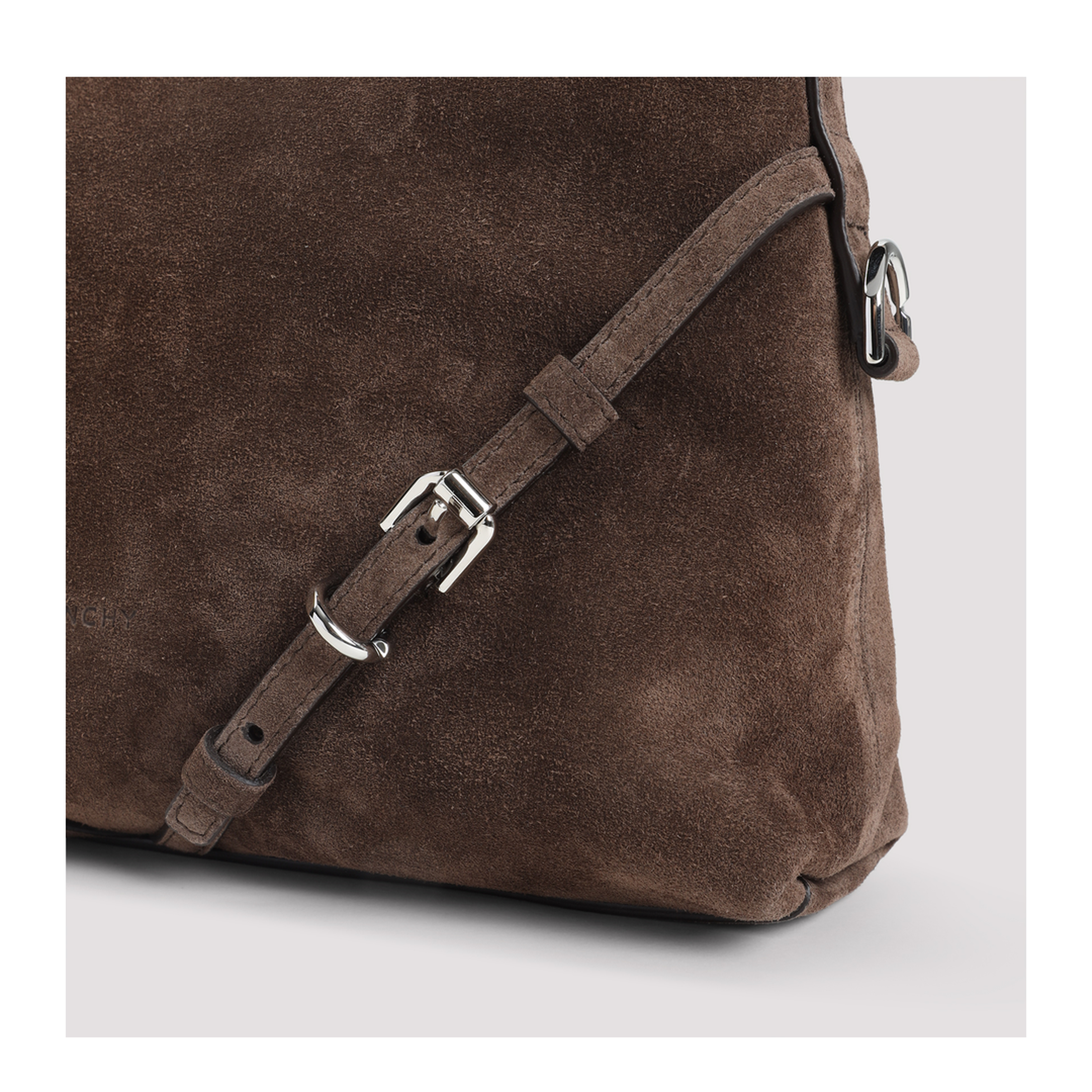 Mini Voyou Shoulder Bag Suede Brown