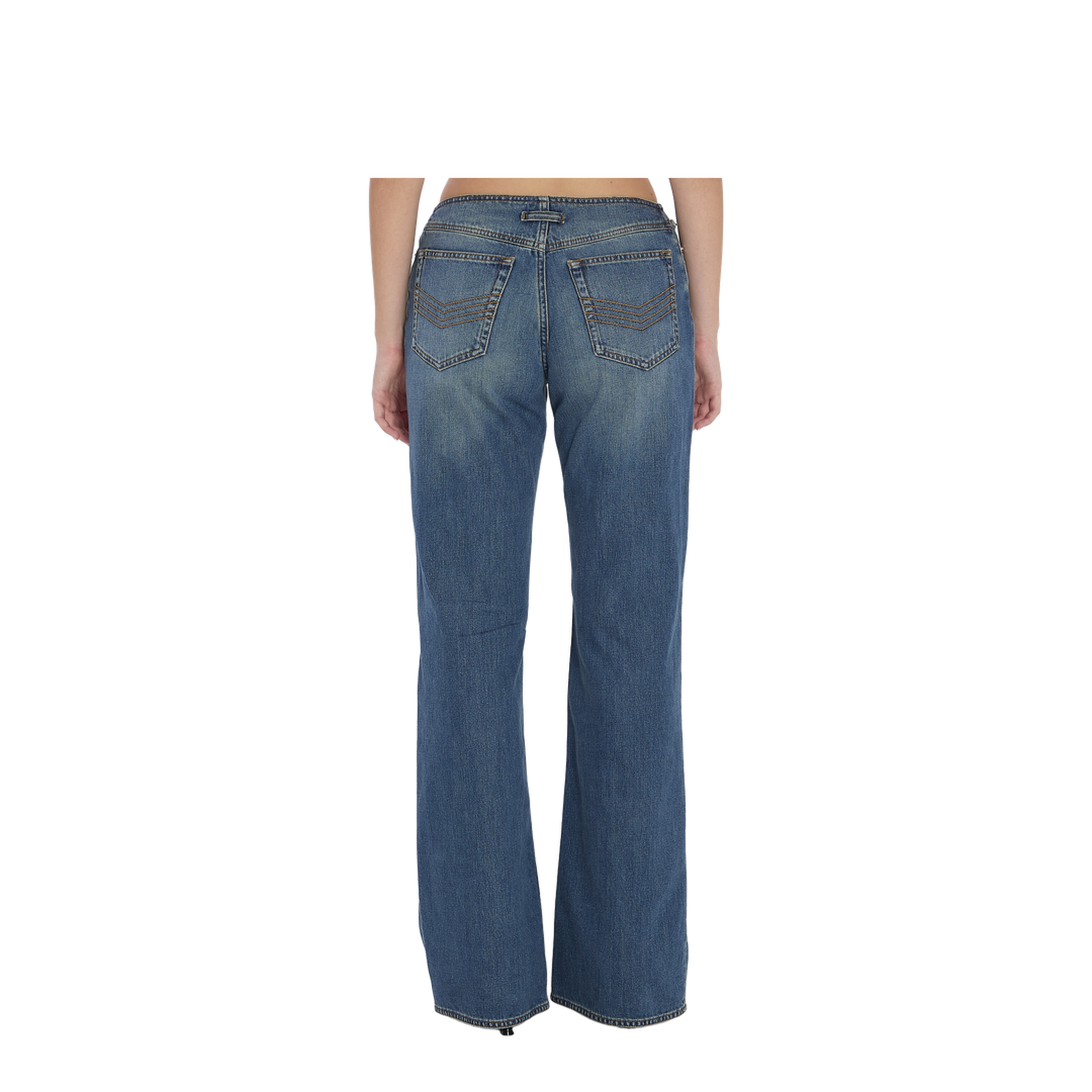 Denim Front Zipped Trousers