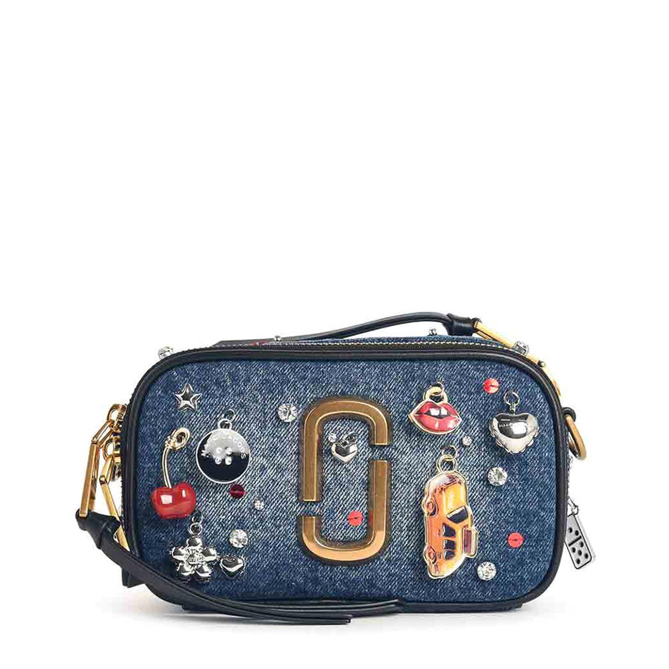 Snapshot Charm-Detail Denim Crossbody Bag