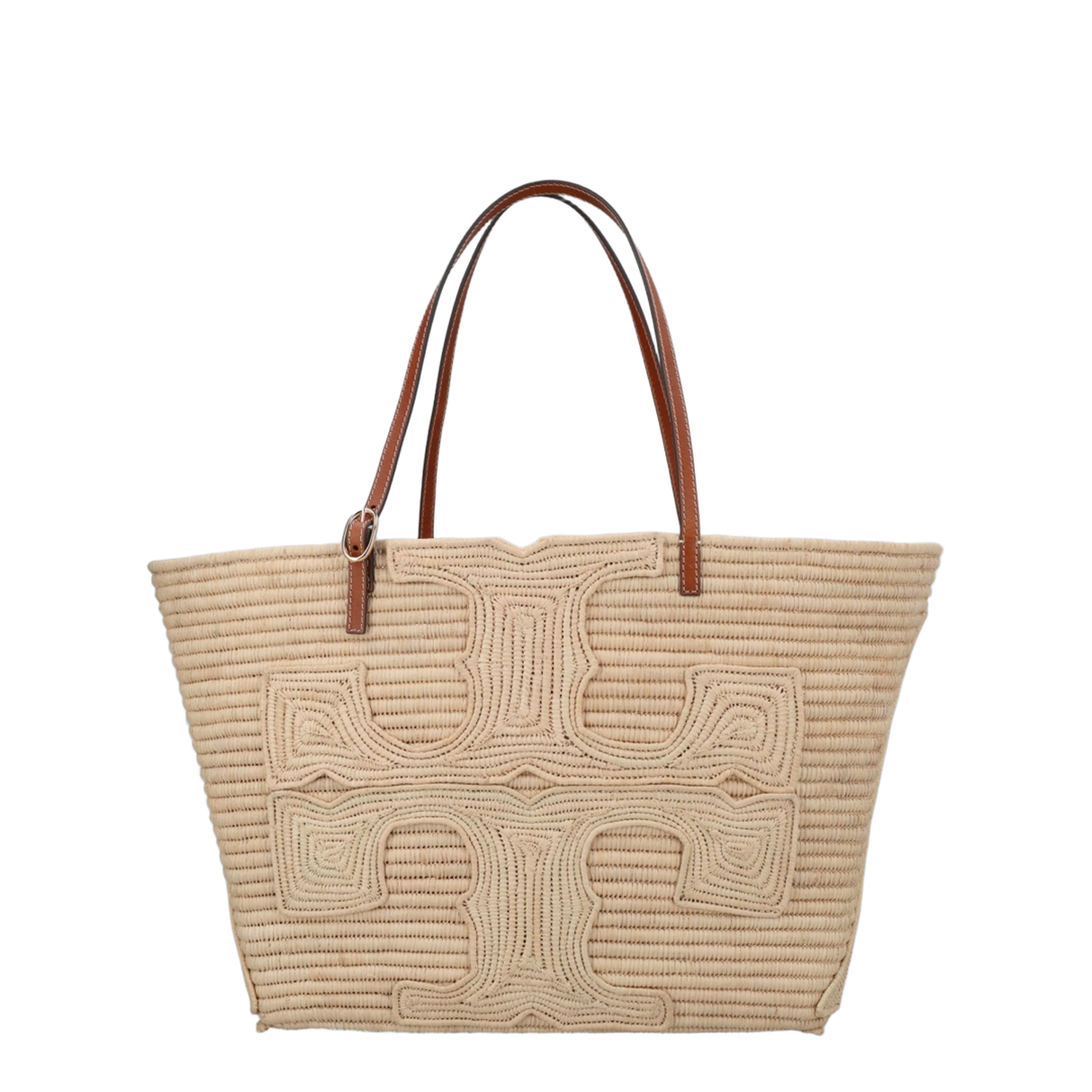 Ella Large Raffia Tote - Beige
