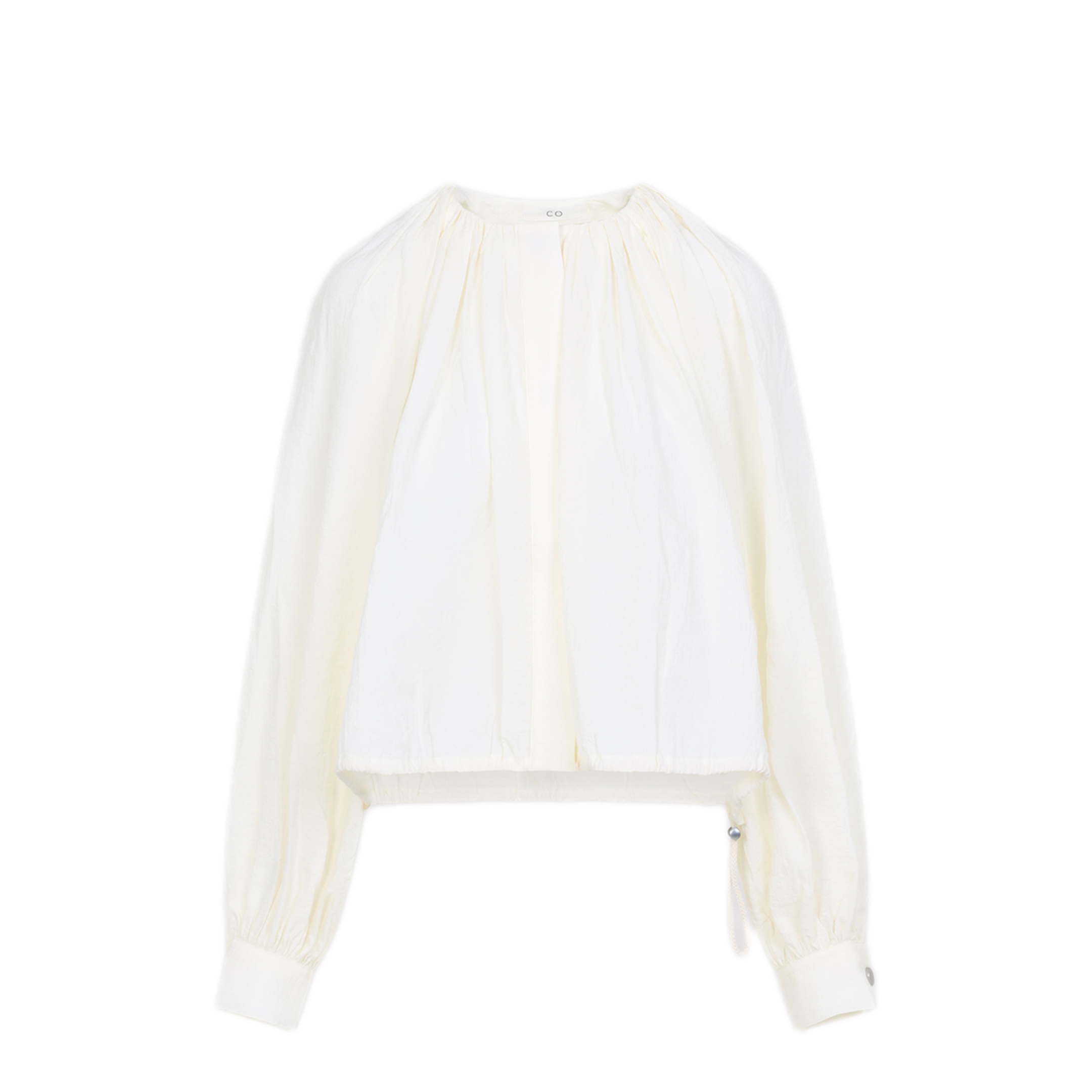 MAYFEYR - CO - Milk White Gathered Shirt - 1122WBRN112