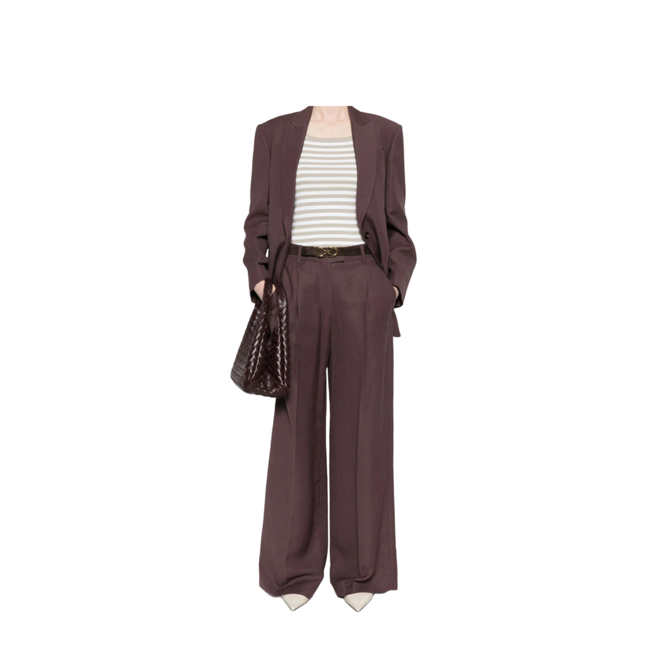 Aubergine Viscose Blend Blazer