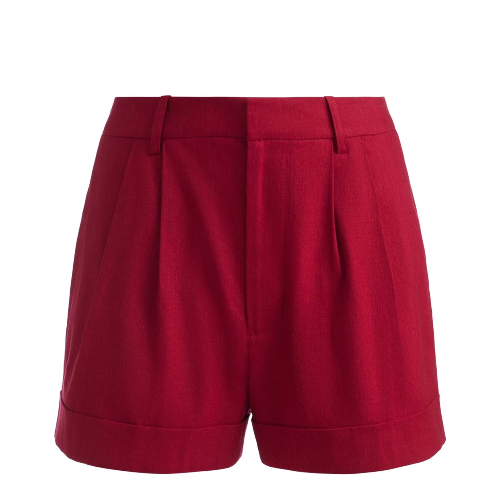Conry Linen Cuffed Short In Dark Cherry