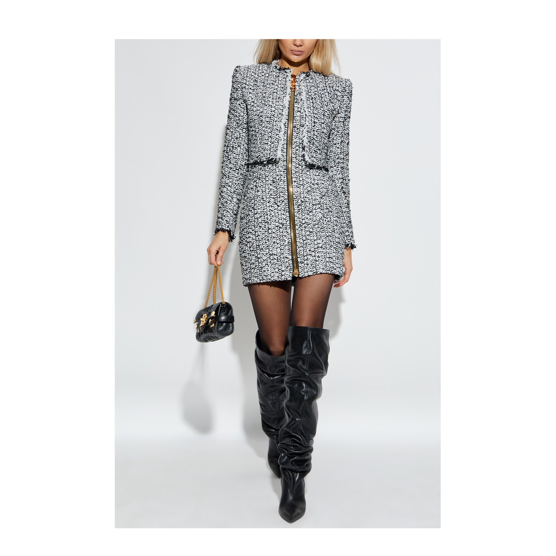 Sleeveless Tweed Dress